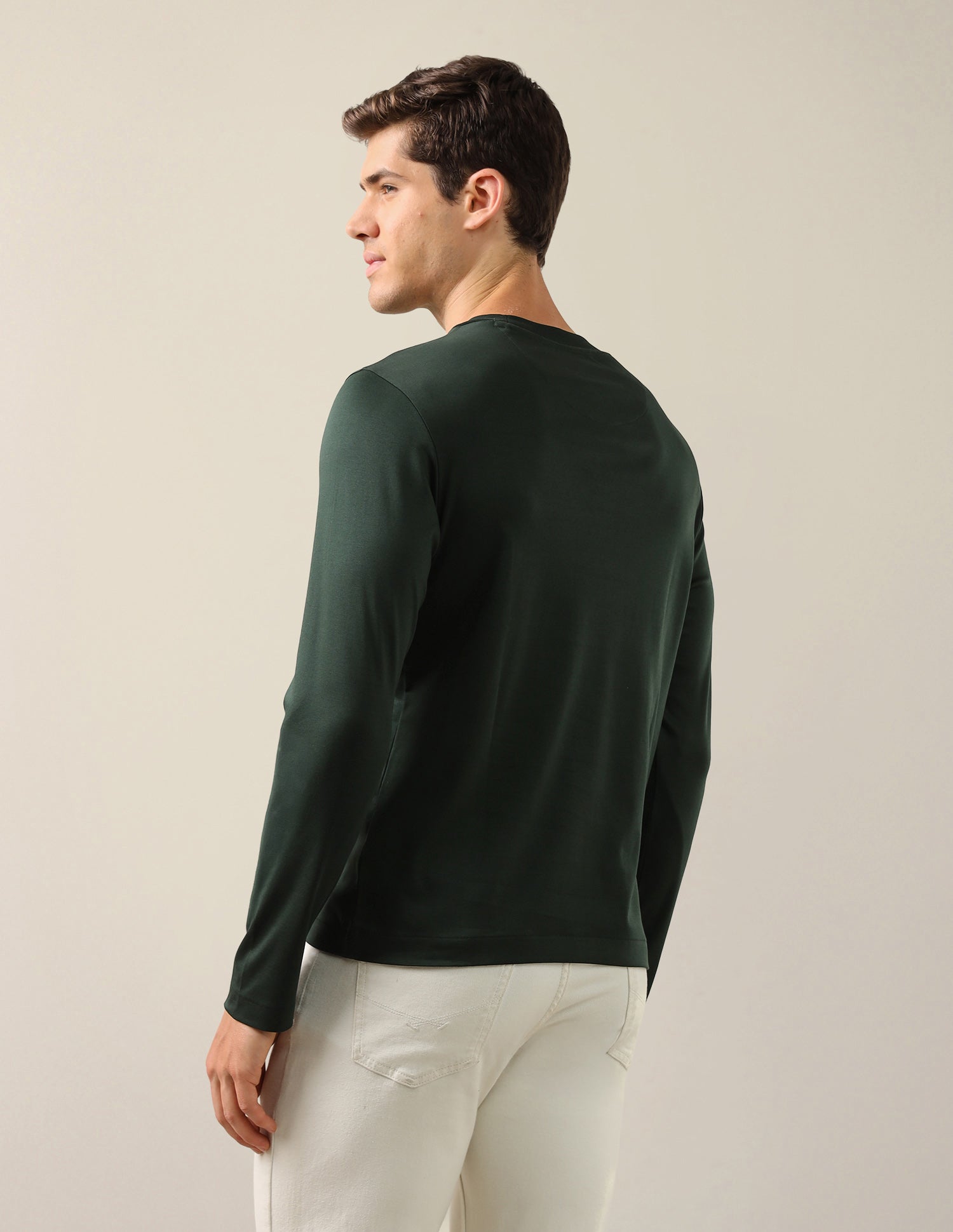 Solid Slim Fit T-Shirt Dark Green - U.S. Polo Assn. India | Large