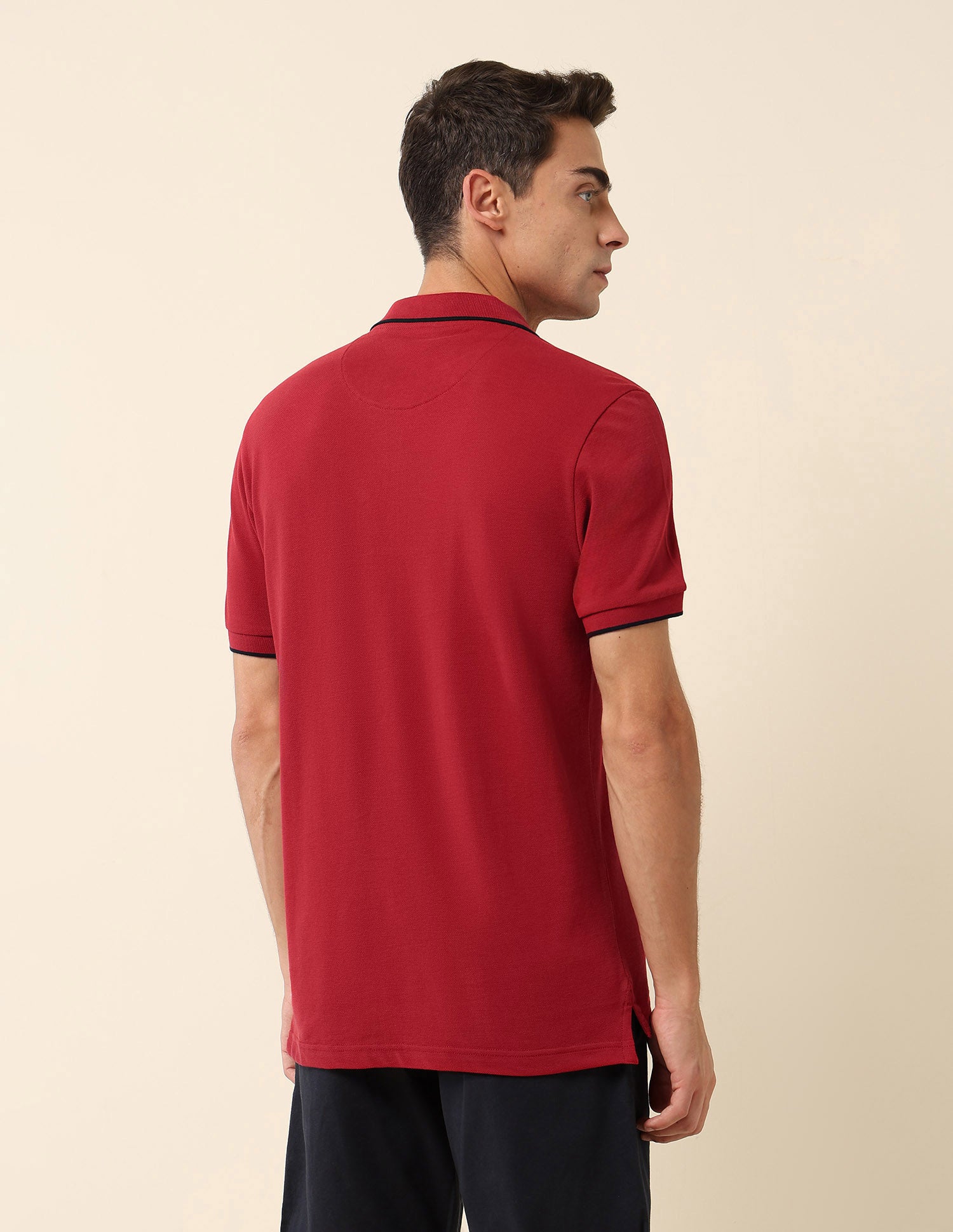 Solid Slim Fit Polo Shirt Dark Red - U.S. Polo Assn. India | Large