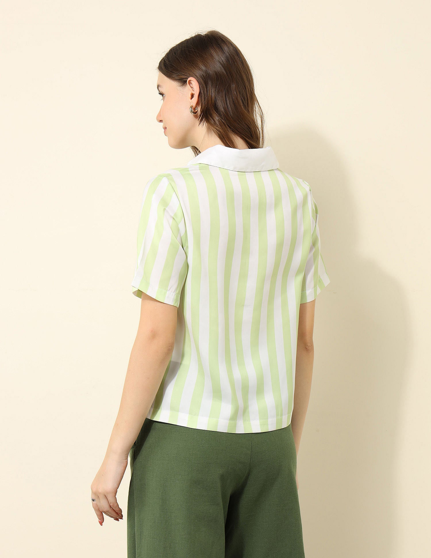 Vertical Striped Polo Top Lime Green - U.S. POLO ASSN. | Large