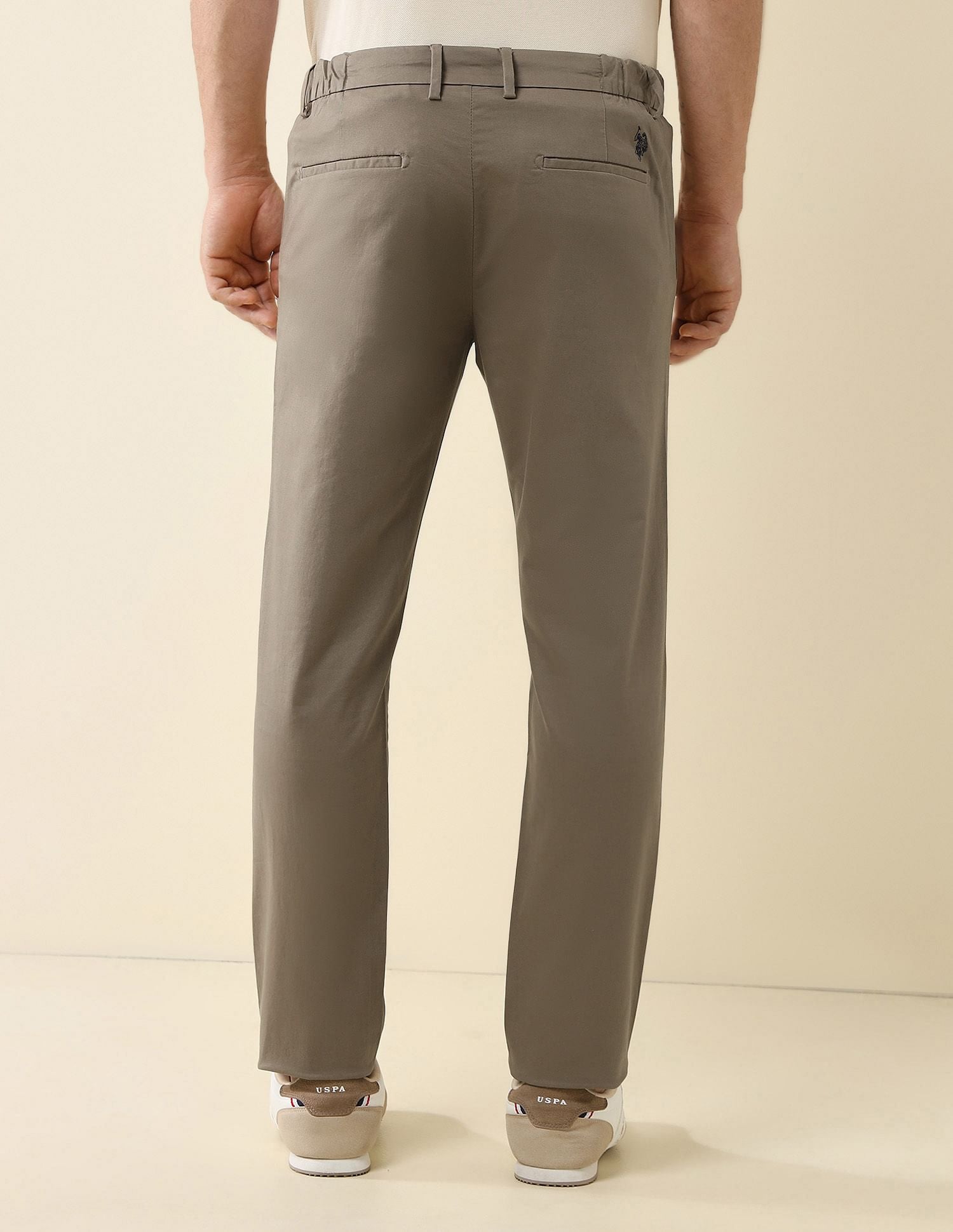 Elasticized Waist Super Slim Fit Trousers Dark Brown - U.S. POLO ASSN. | Large