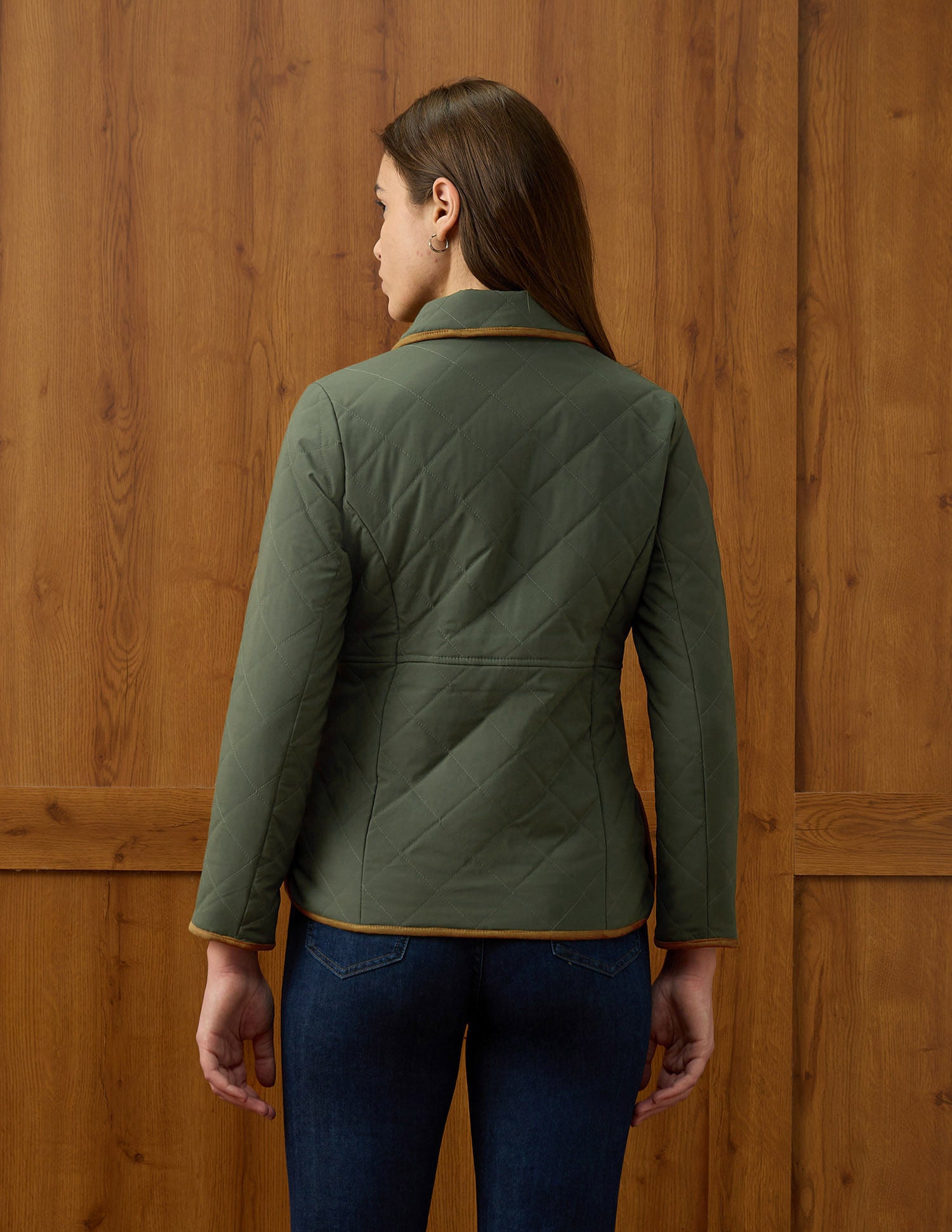 Solid Regular Fit Quilted Jacket Green - U.S. POLO ASSN. | Large