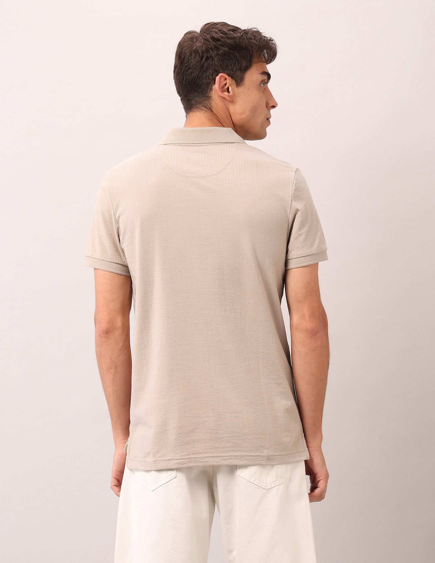 Muscle Fit Work And Wander Polo Shirt Beige - U.S. Polo Assn. India | Large