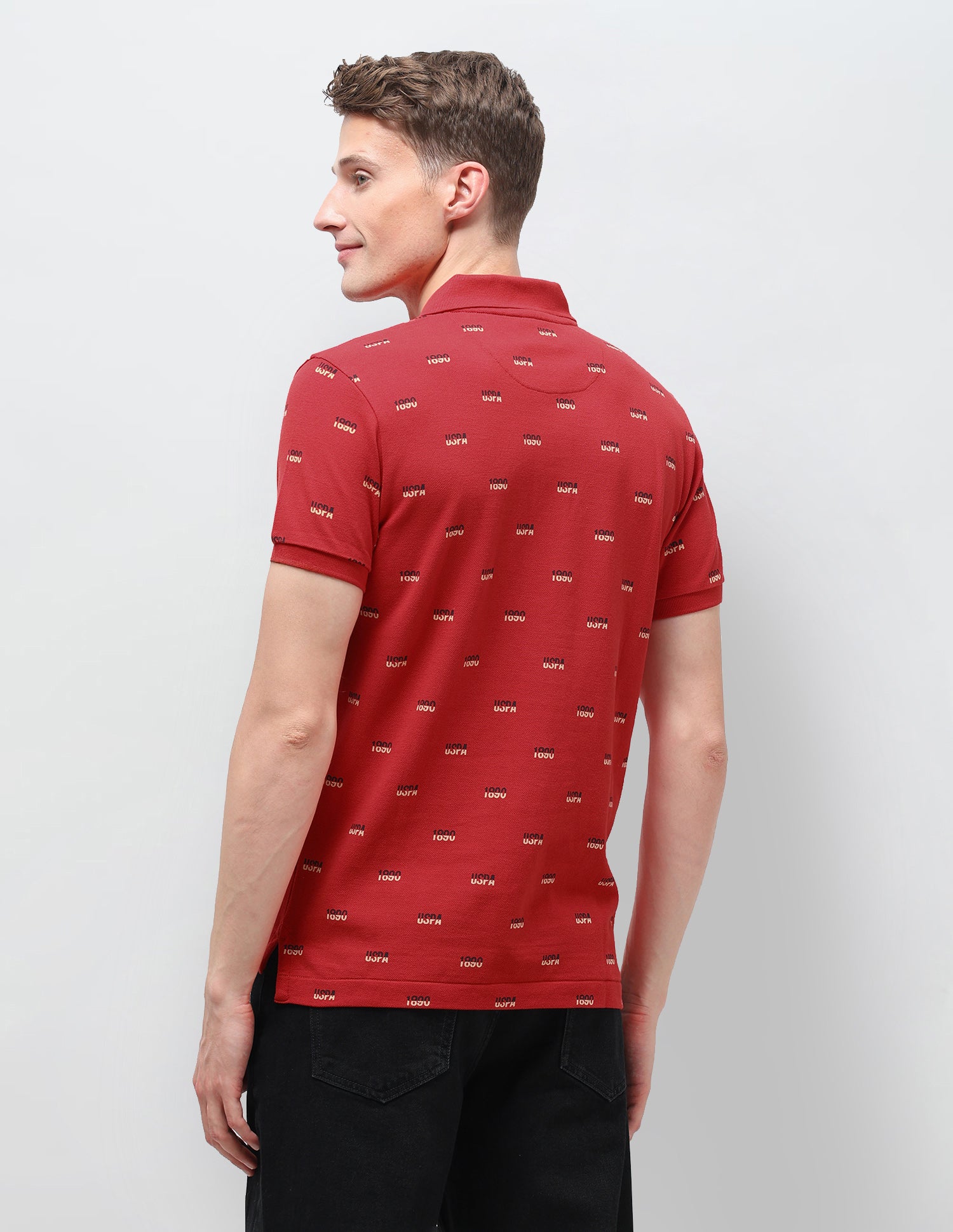 Brand Printed Slim Fit Polo Shirt Red - U.S. Polo Assn. India | Large