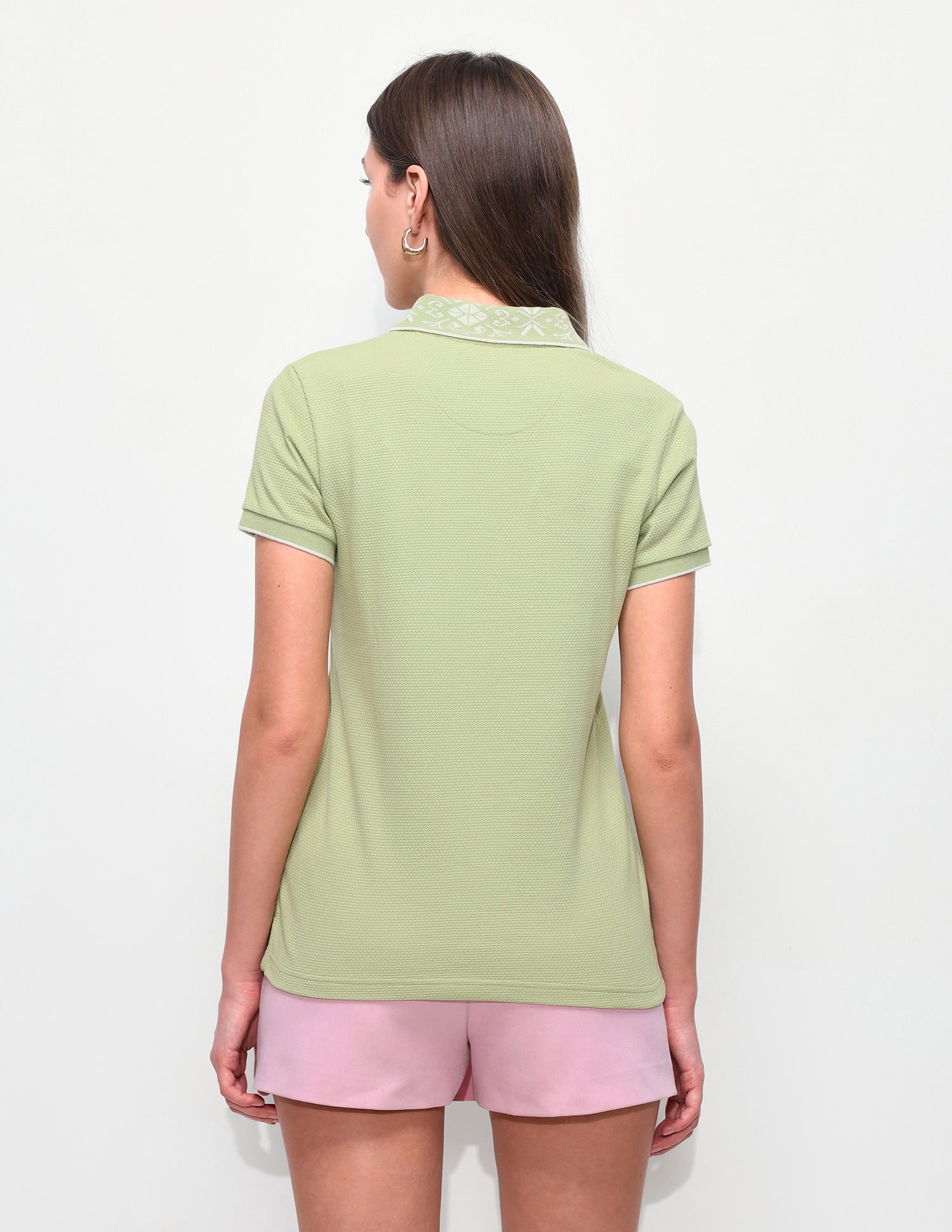 Textured Regular Fit Polo Shirt Green - U.S. Polo Assn. India | Large