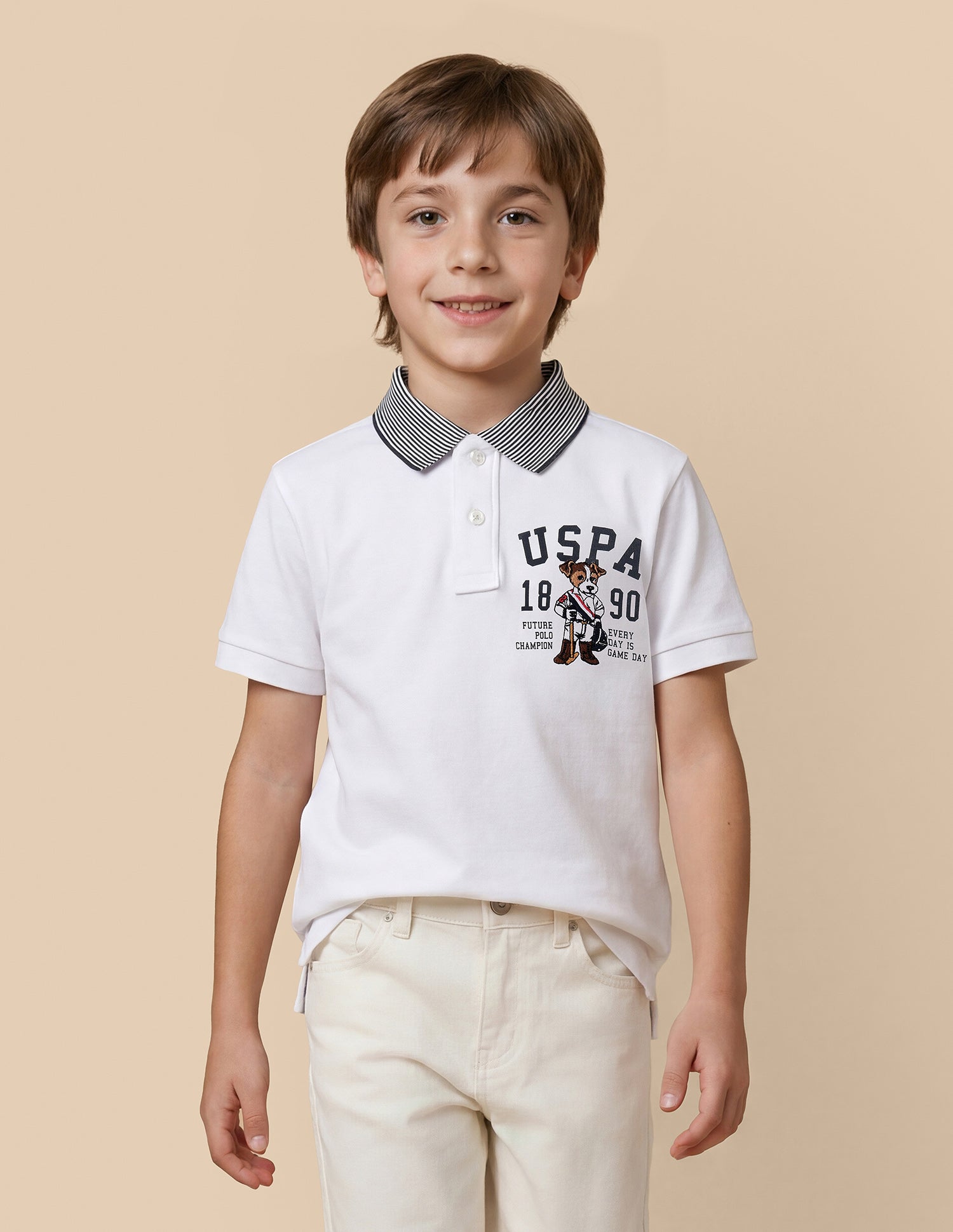 Graphic Printed Regular Fit Polo Shirt White - U.S. Polo Assn. India | Large