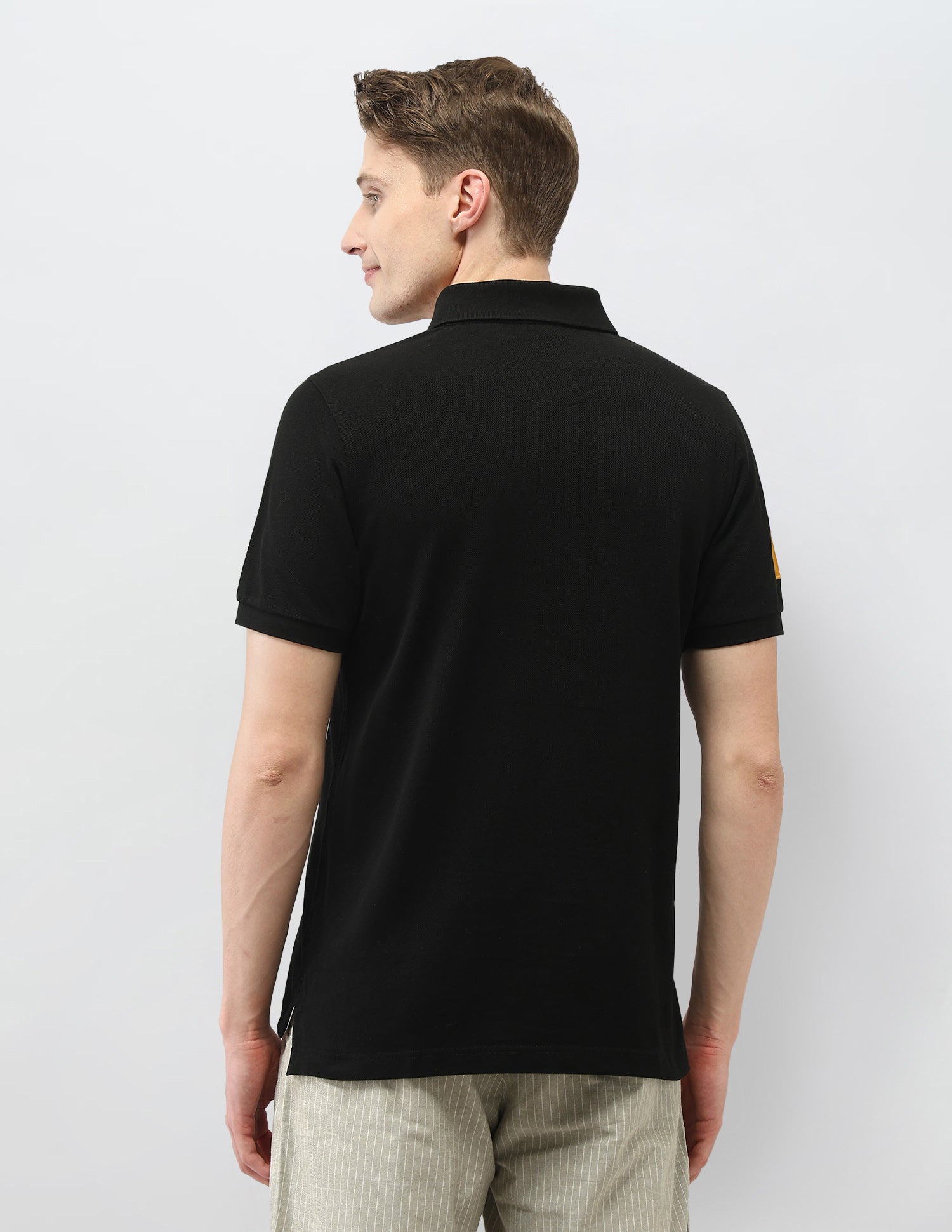 Solid Slim Fit Polo Shirt Black - U.S. Polo Assn. India | Large