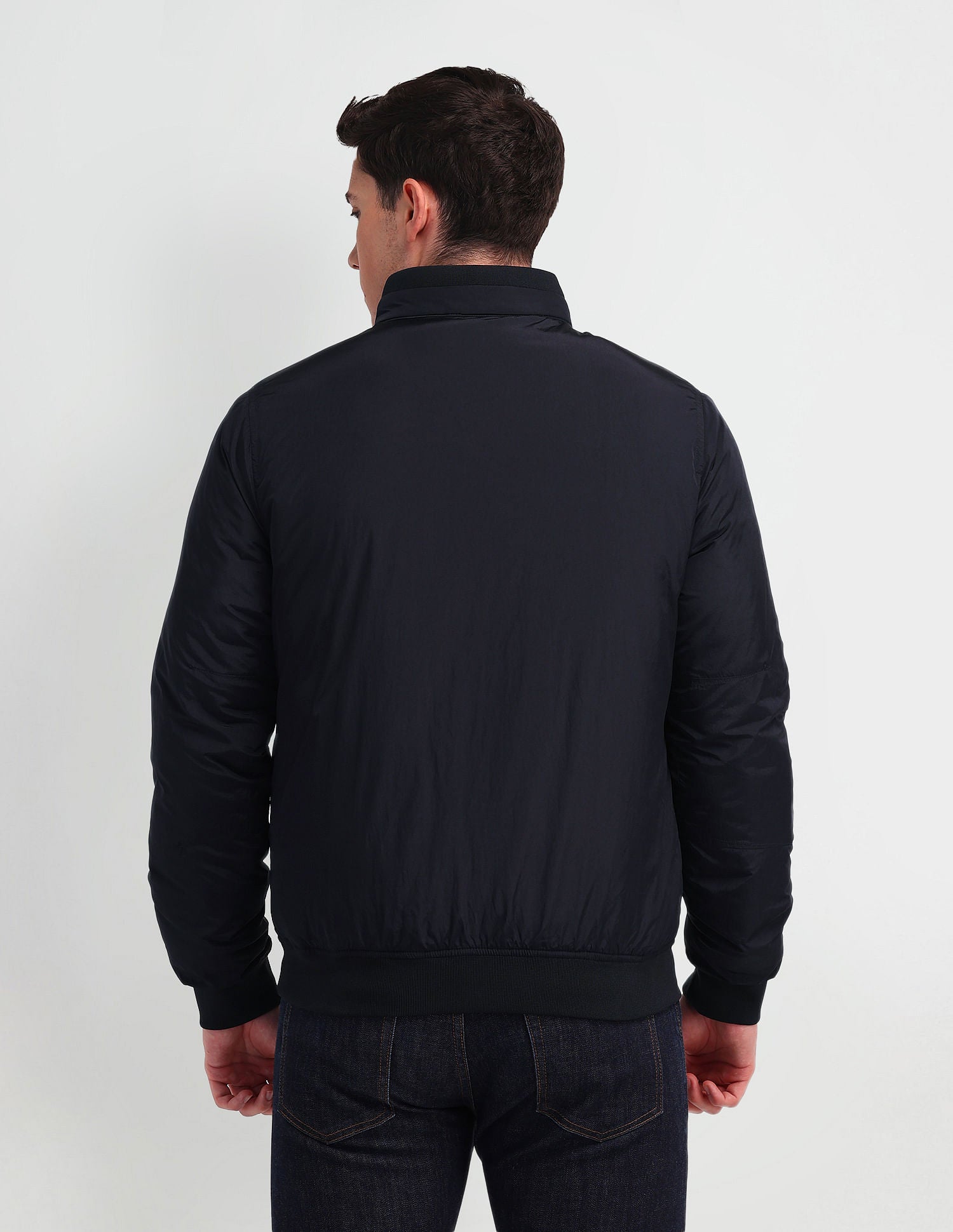 Regular Fit Solid Casual Jacket Navy - U.S. Polo Assn. India | Large