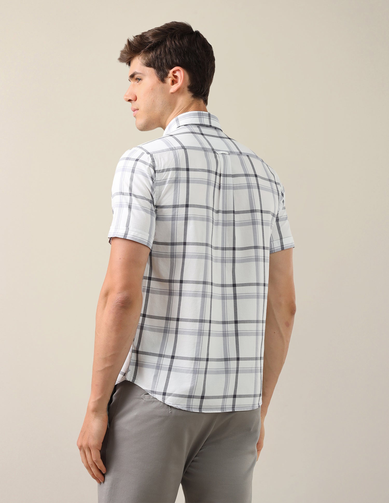 Grid Tattersall Checked Tailored Fit Shirt Grey - U.S. Polo Assn. India | Large