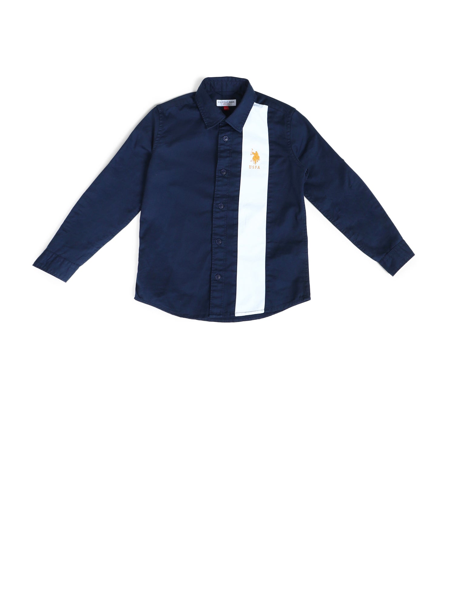 Boys Colour Blocked Regular Fit Shirt Navy - U.S. Polo Assn. India | Large