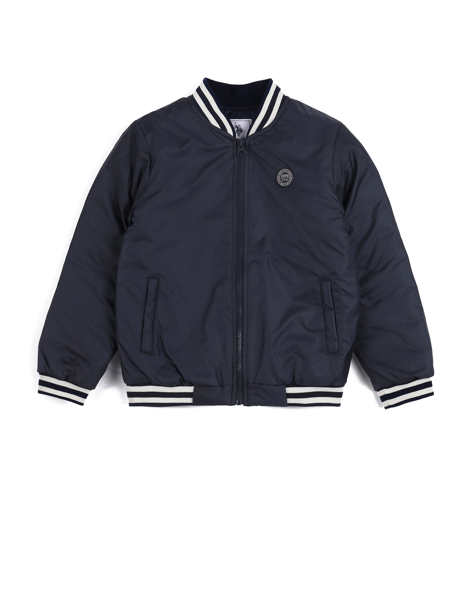 Boys Solid Spread Collar Jacket Navy - U.S. POLO ASSN. | Large