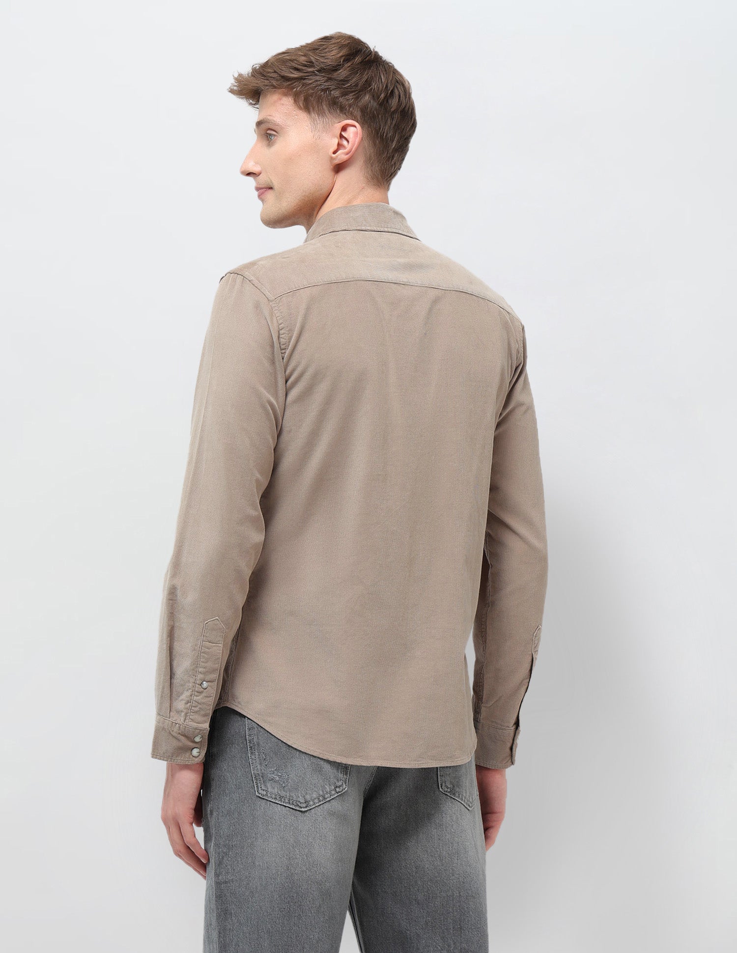 Corduroy Slim Fit Shirt Khaki - U.S. POLO ASSN. | Large