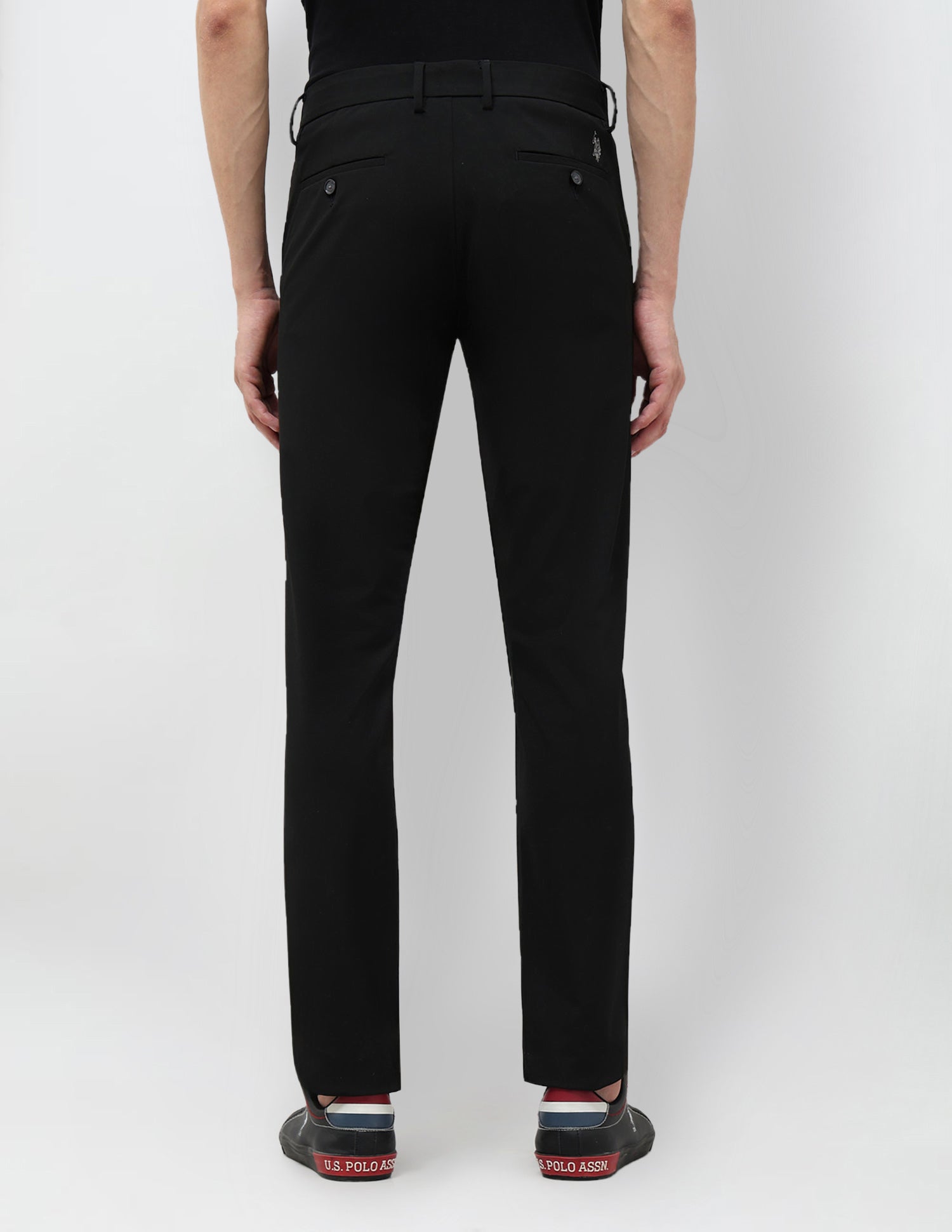 Mid Rise Slim Fit Trousers Black - U.S. POLO ASSN. | Large