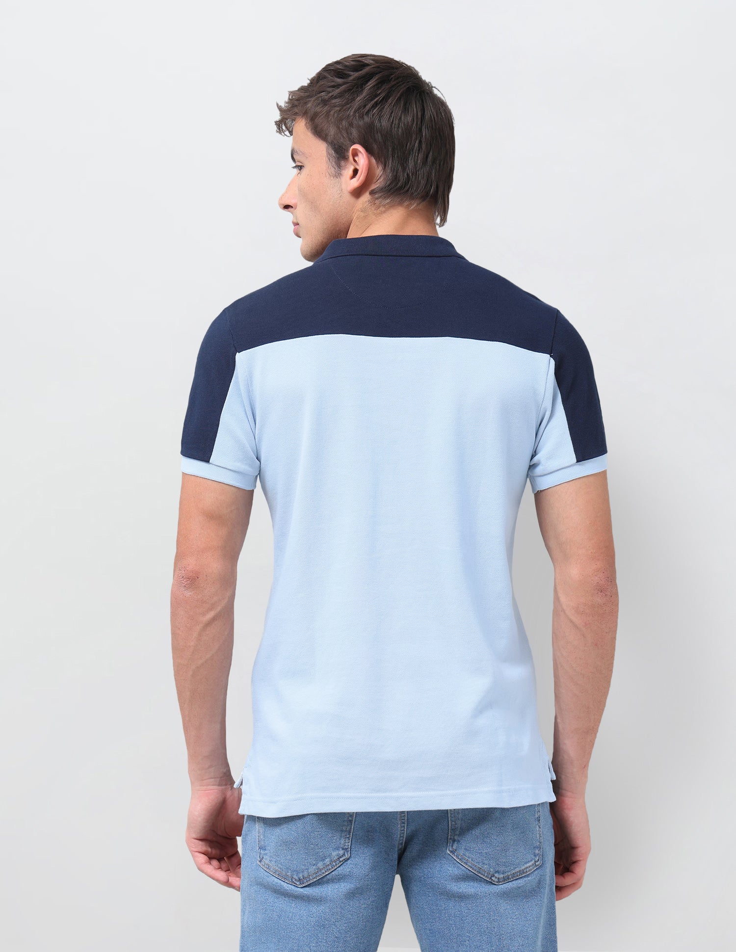 Colourblocked Regular Fit Polo Shirt Light Blue - U.S. Polo Assn. India | Large