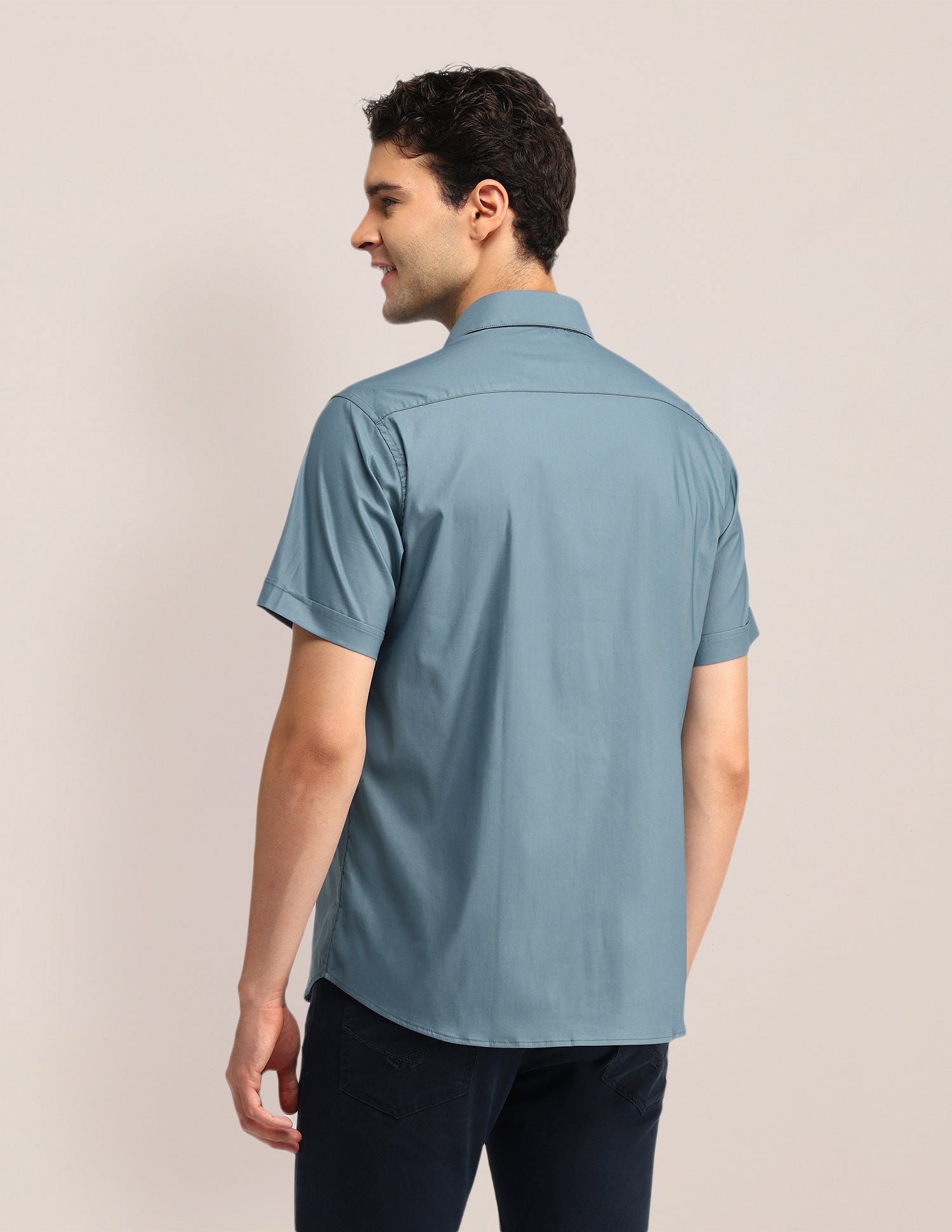 Solid Tailored Fit Shirt Light Blue - U.S. Polo Assn. India | Large