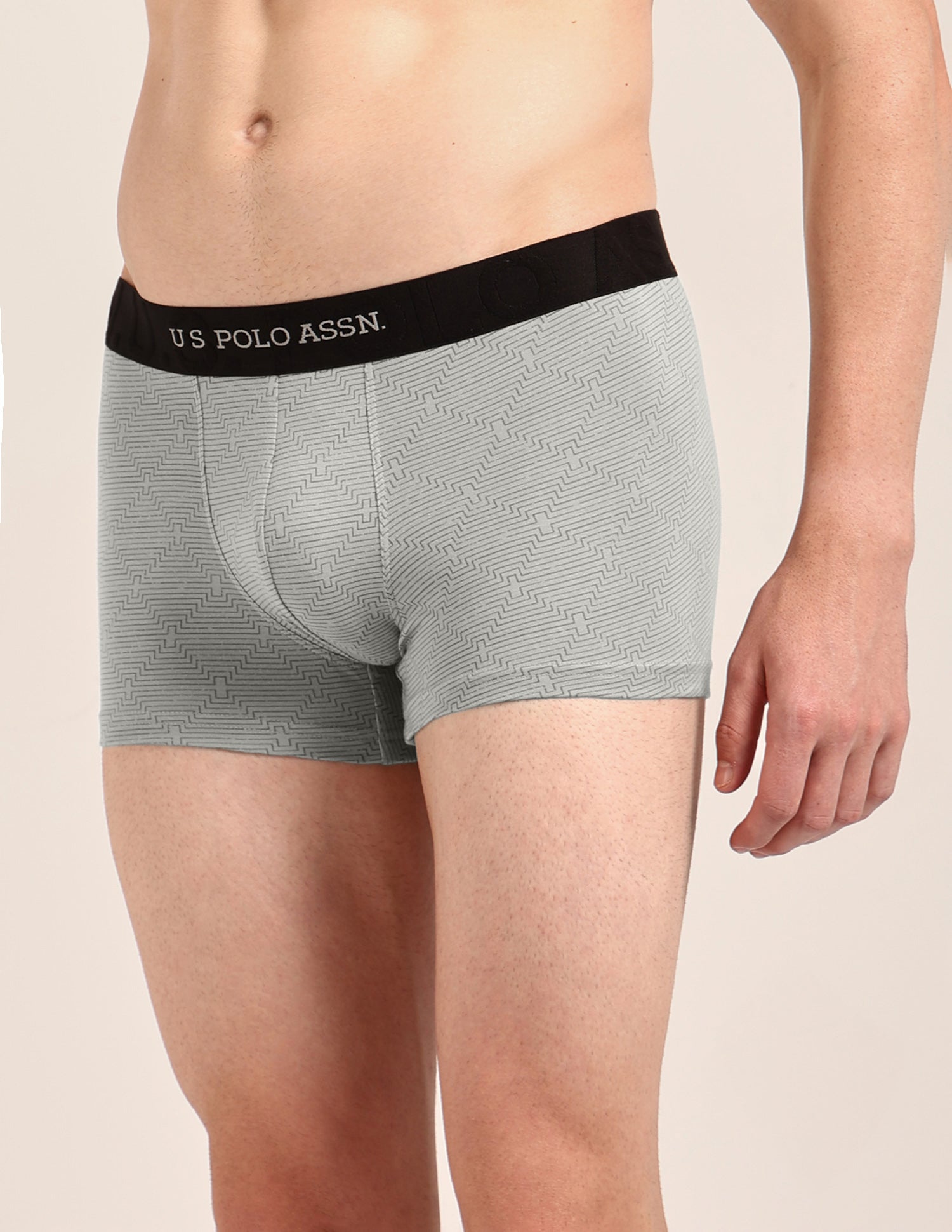 Printed Cotton Stretch Essential OET23 Trunk - Pack Of 2 Black/Flint Grey - U.S. Polo Assn. India | Large