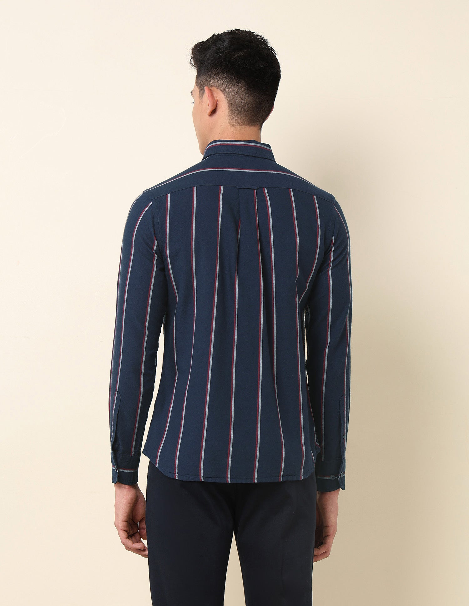 Vertical Striped Oxford Button-Down Shirt Navy - U.S. Polo Assn. India | Large