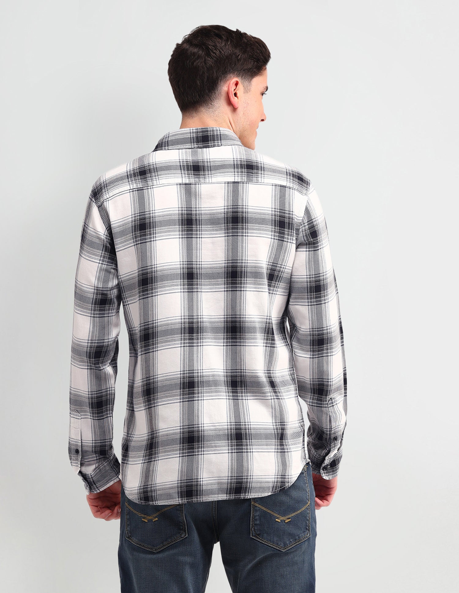 Tartan Checked Slim Fit Shirt Black - U.S. Polo Assn. India | Large