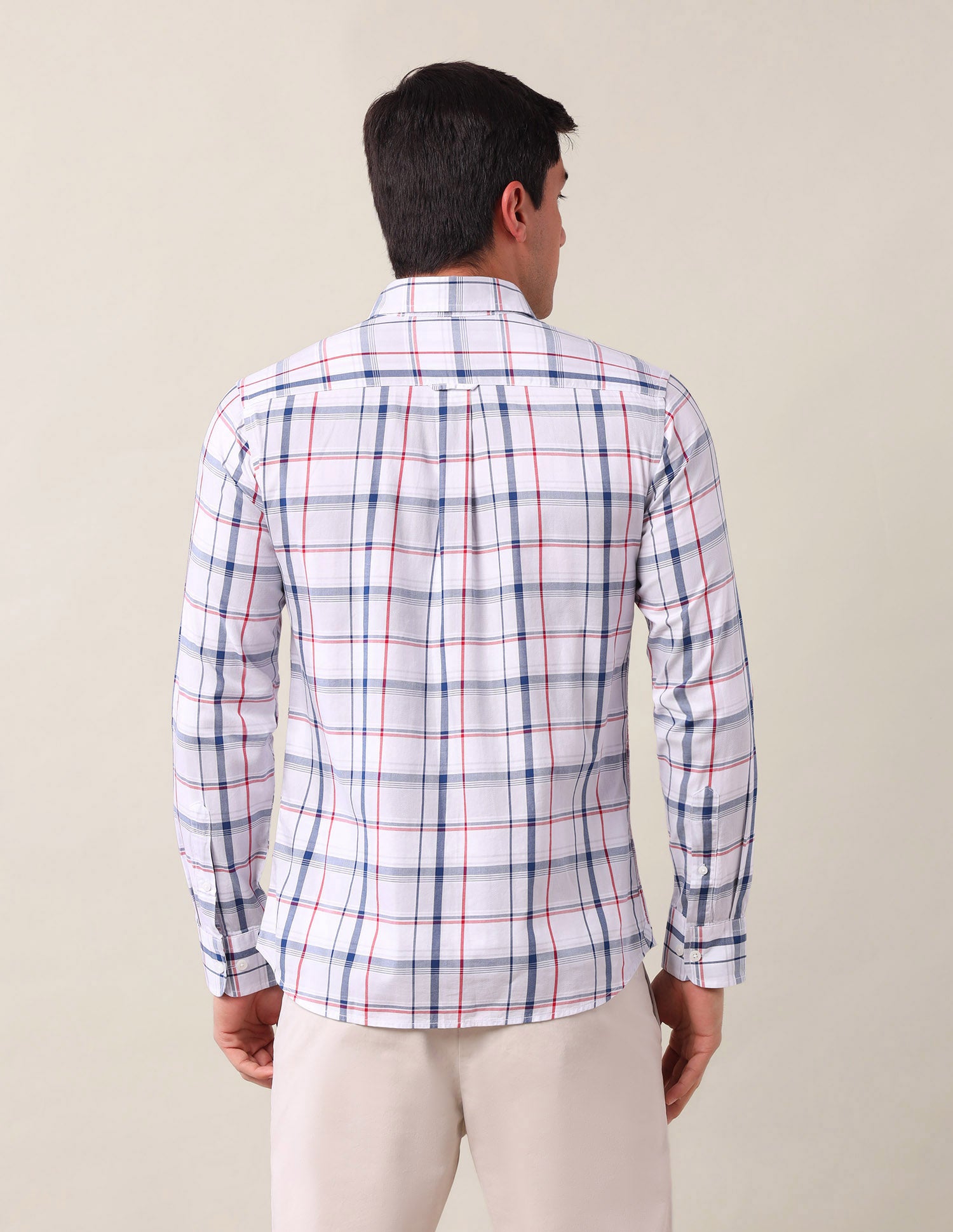 Grid Tattersall Checked Tailored Fit Shirt Blue - U.S. Polo Assn. India | Large