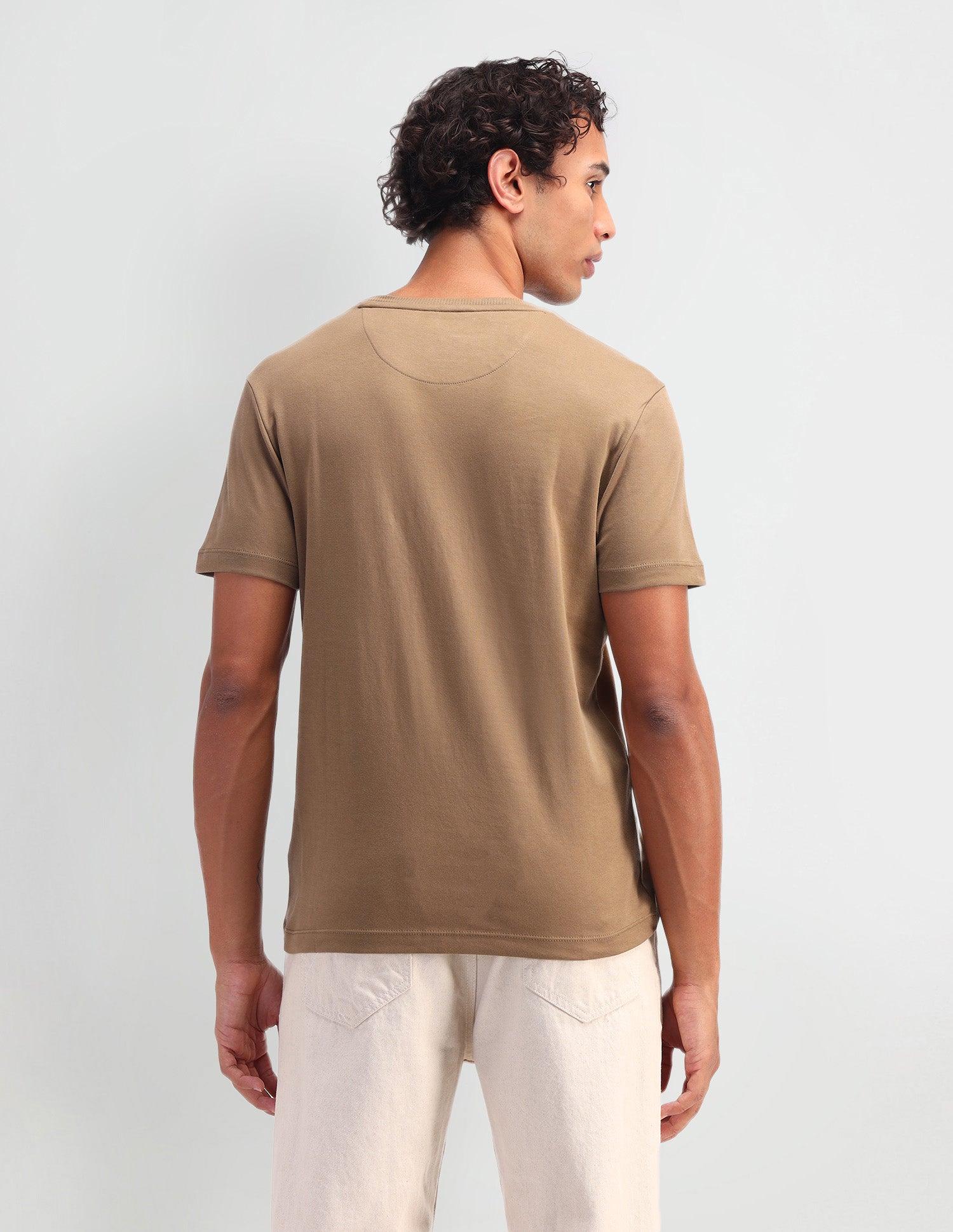 Brand Printed Pattern Muscle Fit T-Shirt Tree Oak - U.S. POLO ASSN. | Large