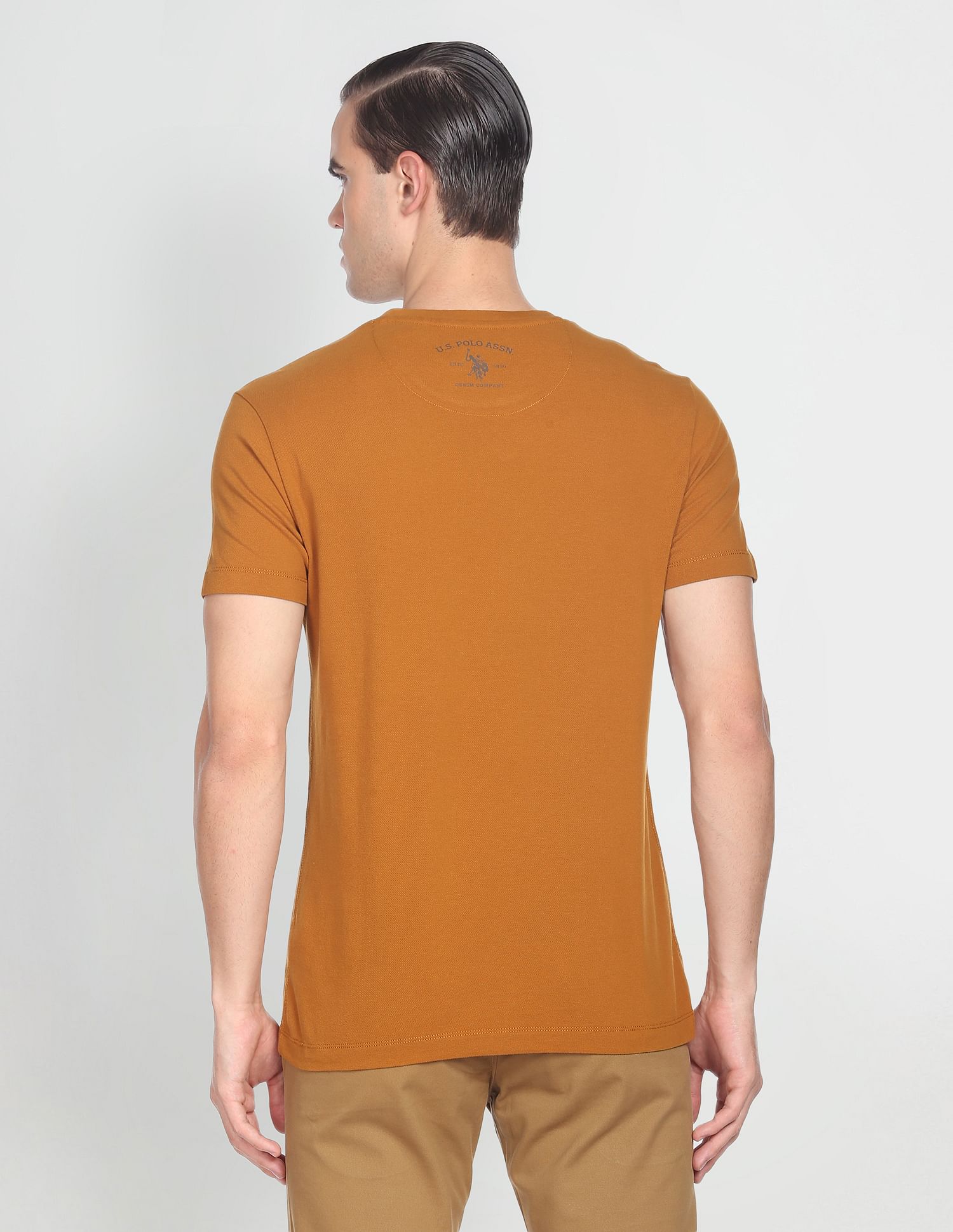 Iconic Brand Print T-Shirt Ochre - U.S. POLO ASSN. | Large