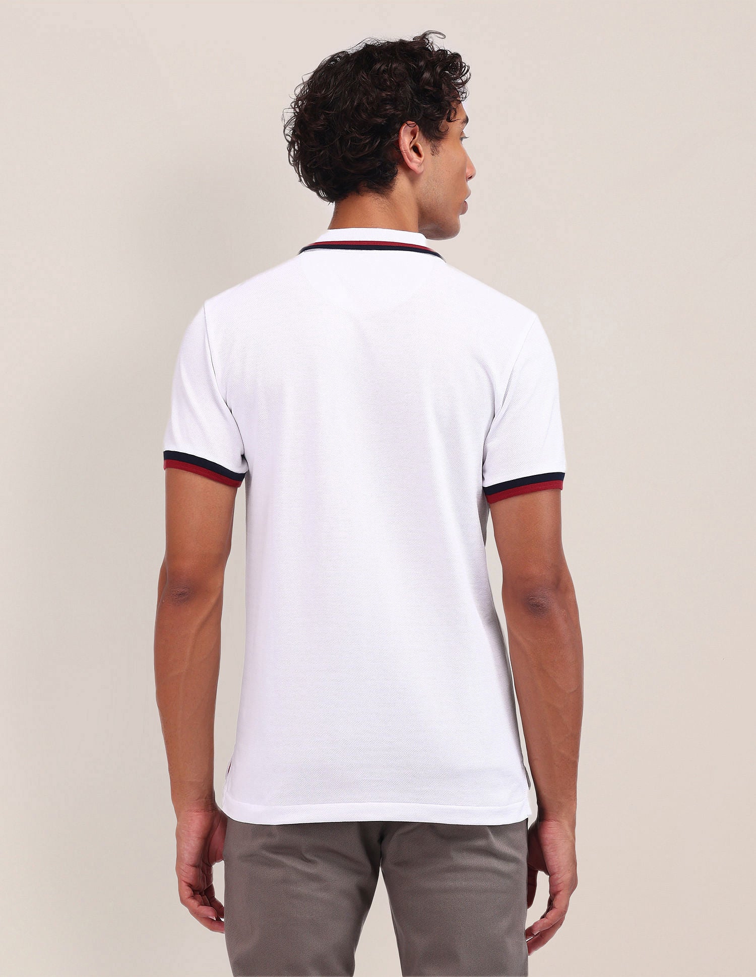 Slim Fit Solid Polo Shirt White - U.S. Polo Assn. India | Large