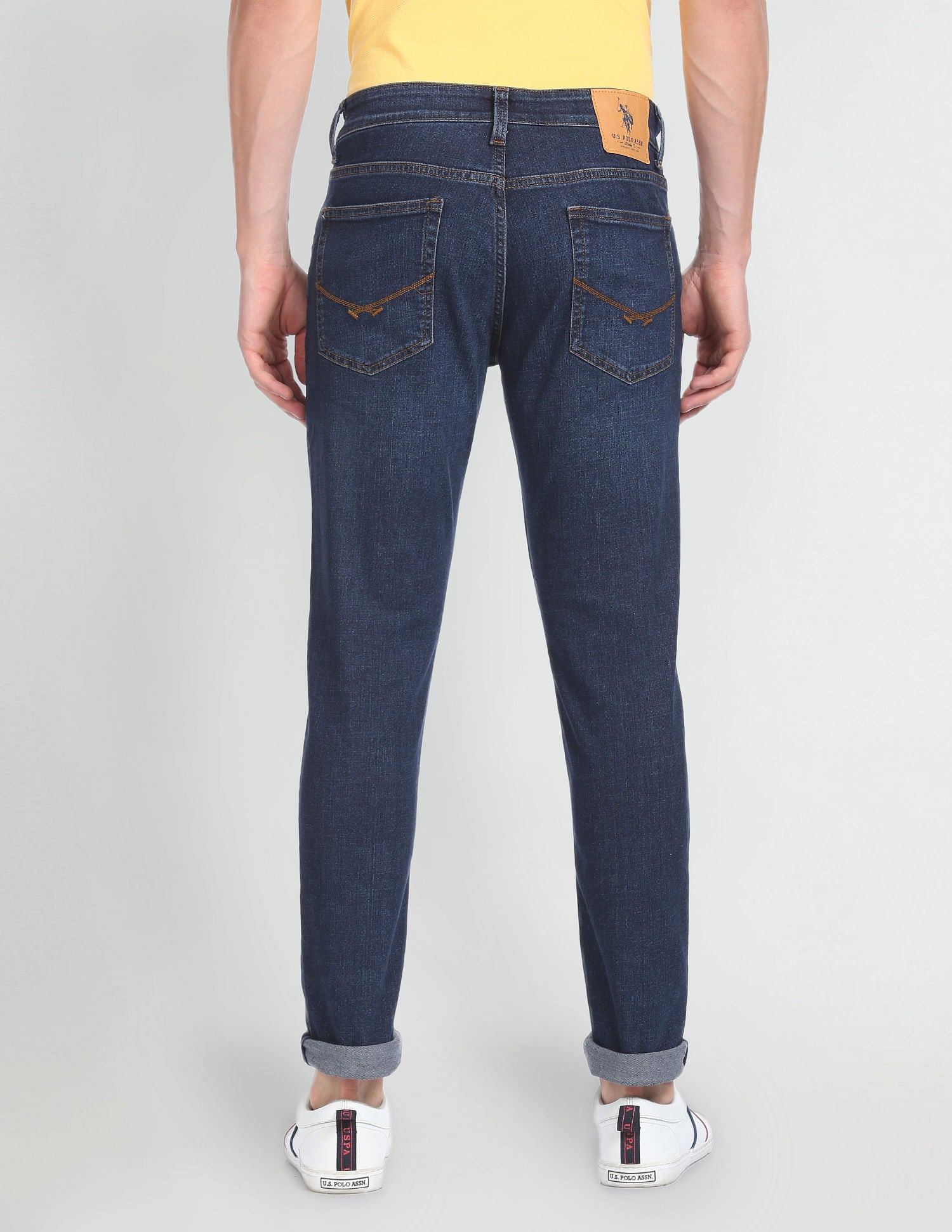 Mid Rise Brandon Slim Tapered Fit Jeans Dark Blue - U.S. Polo Assn. India | Large