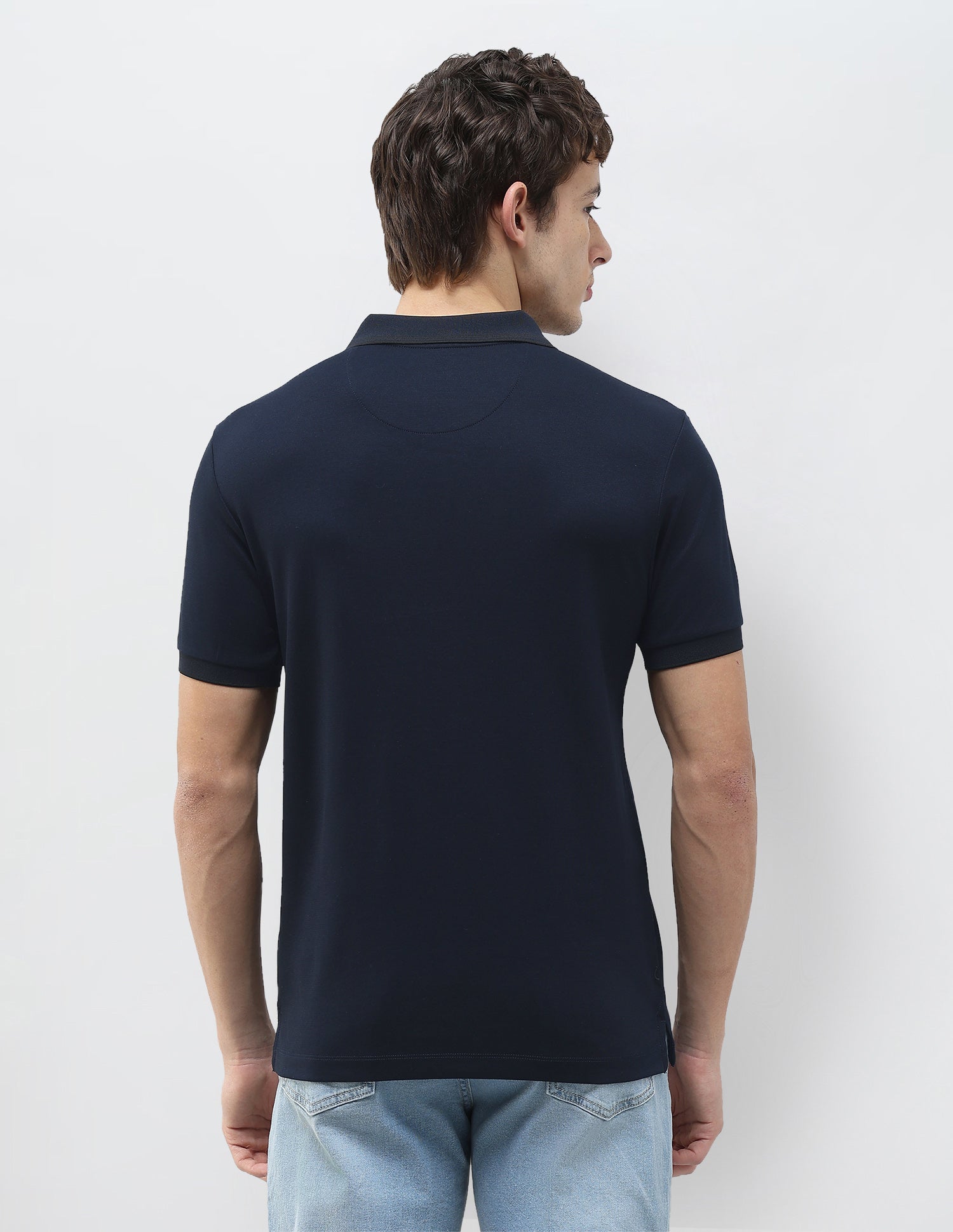 Solid Slim Fit Polo Shirt Navy - U.S. Polo Assn. India | Large