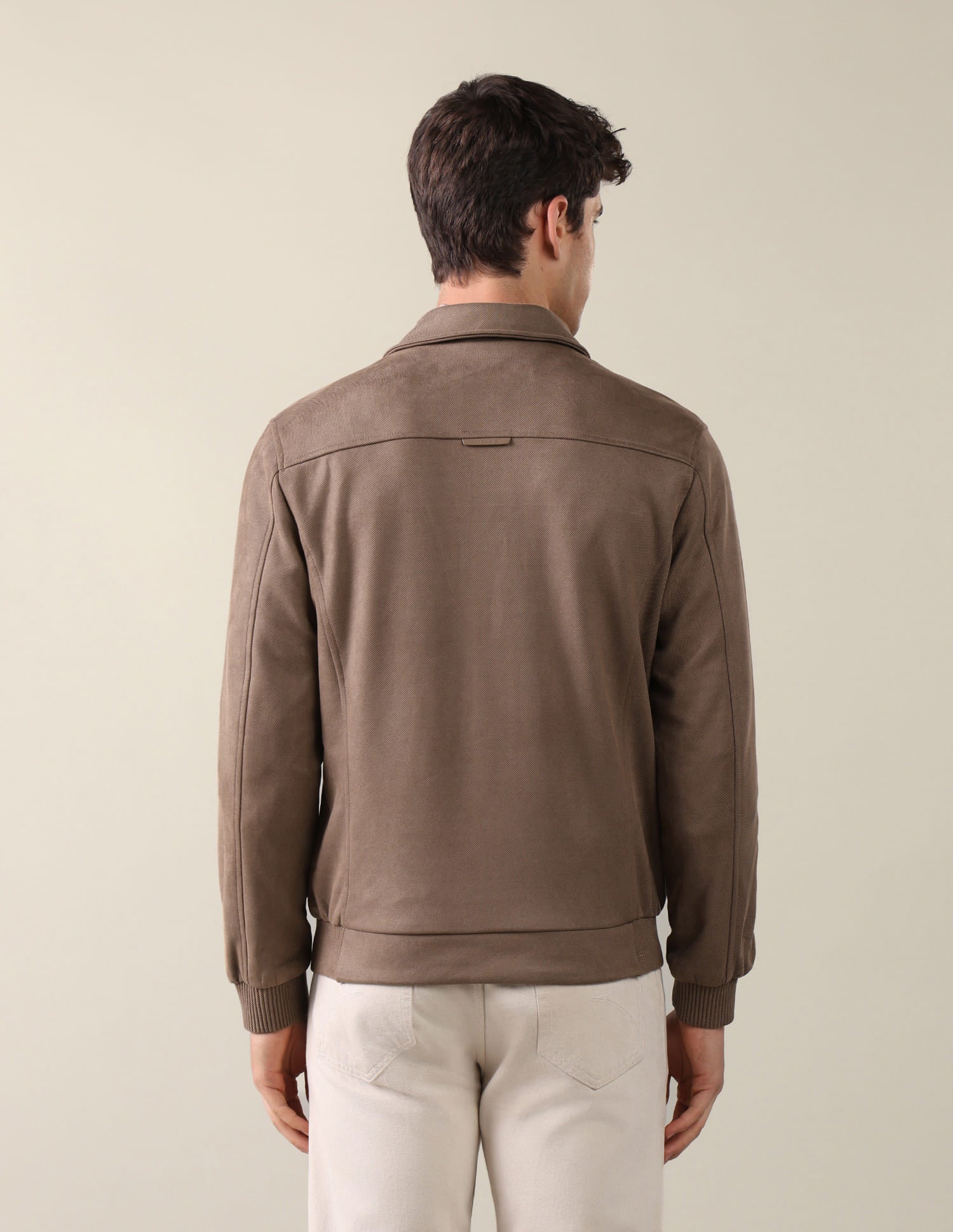 Solid Regular Fit Bomber Jacket Brown - U.S. Polo Assn. India | Large