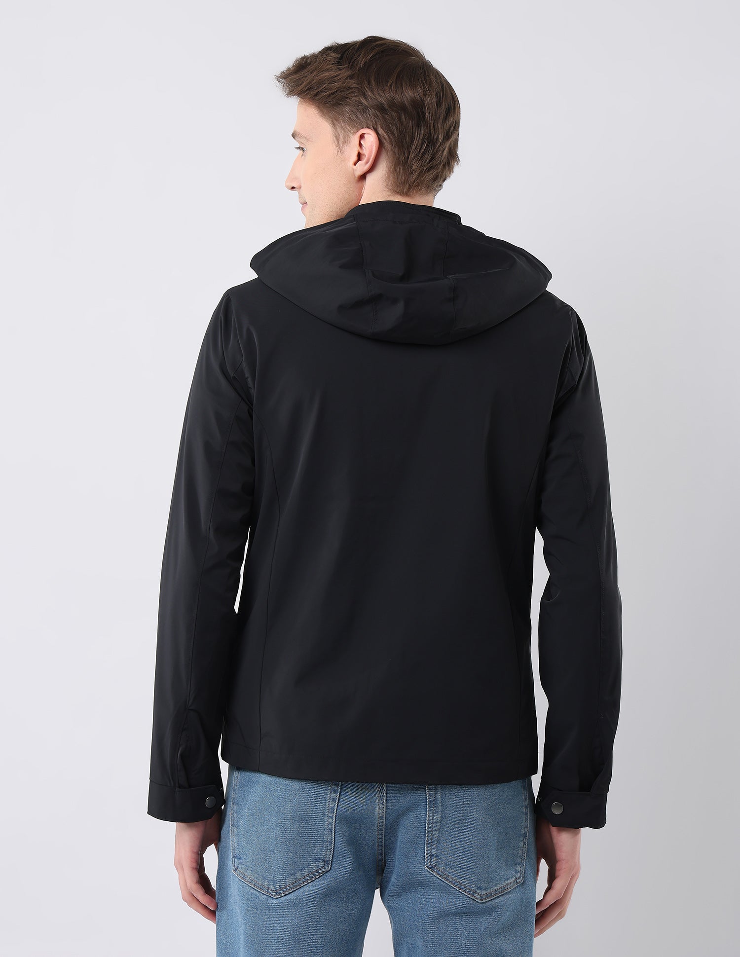 Solid Regular Fit Detachable Hood Jacket Navy - U.S. Polo Assn. India | Large