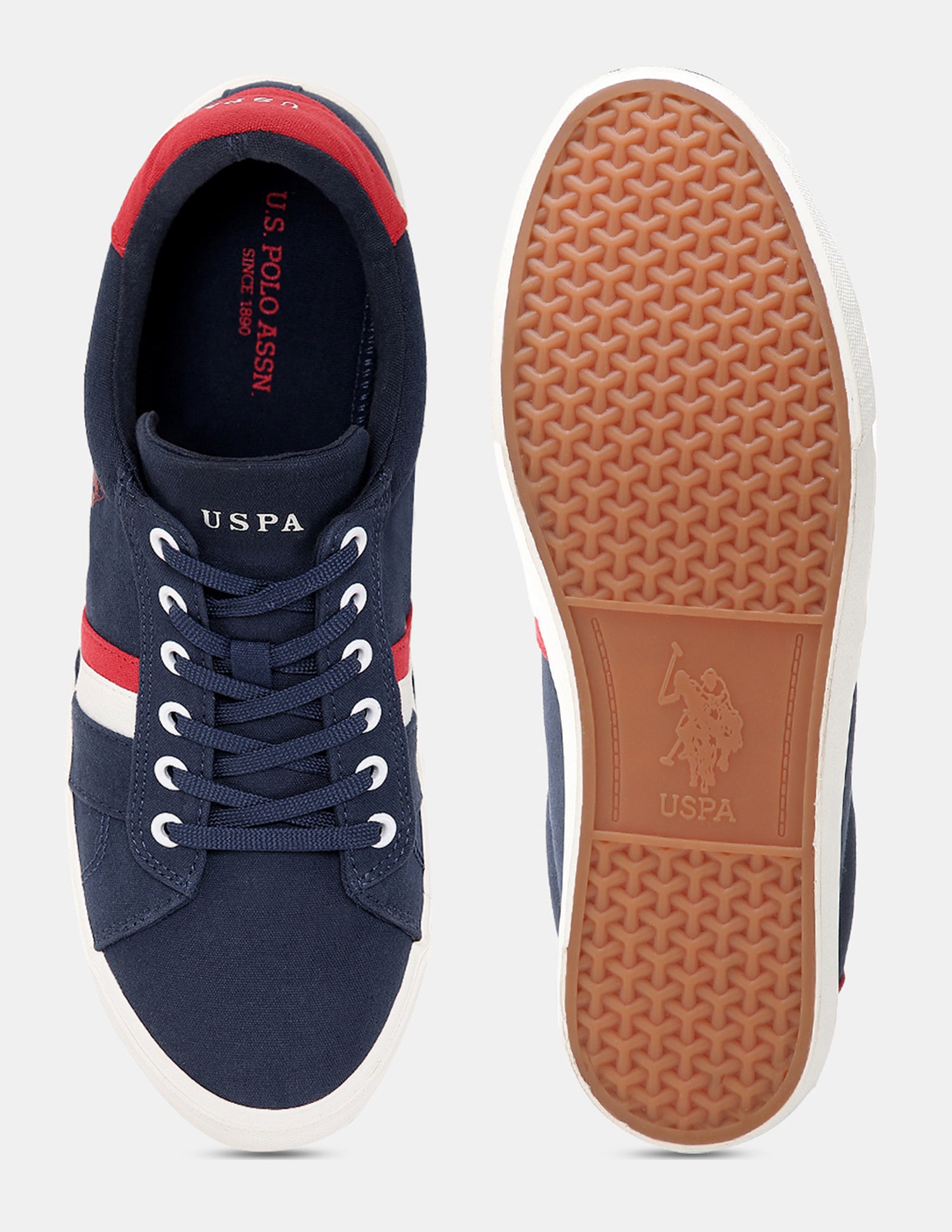 Striped Round Toe Abor 3.0 Sneakers Navy - U.S. POLO ASSN. | Large