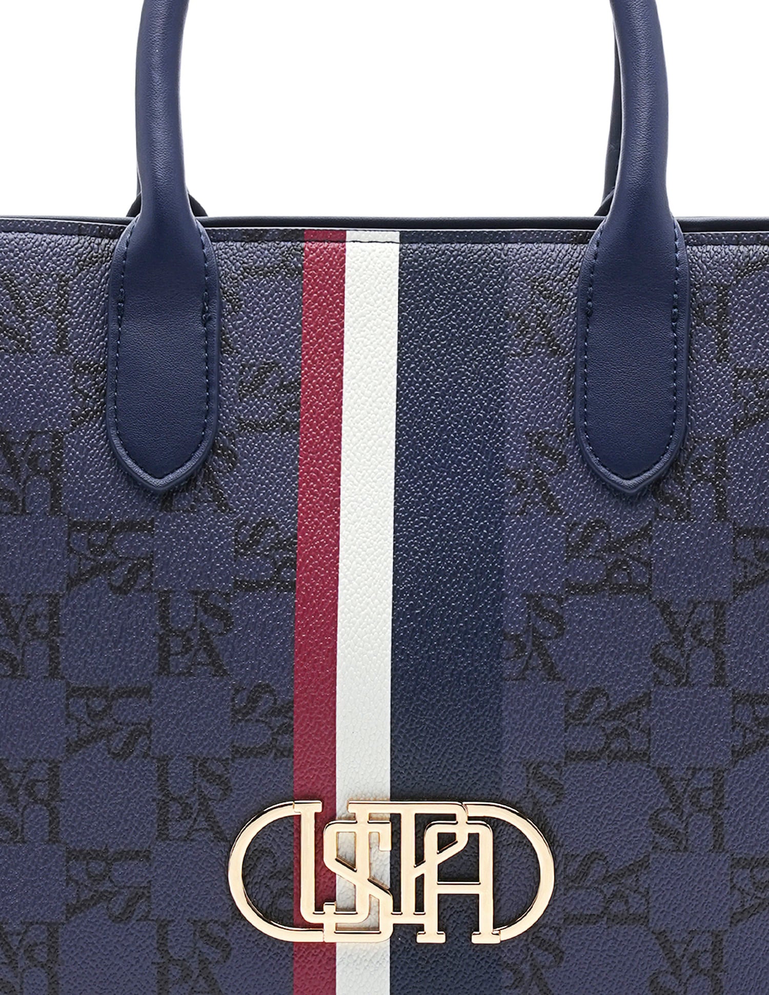 Carol Monogram Satchel Bag Navy - U.S. POLO ASSN. | Large