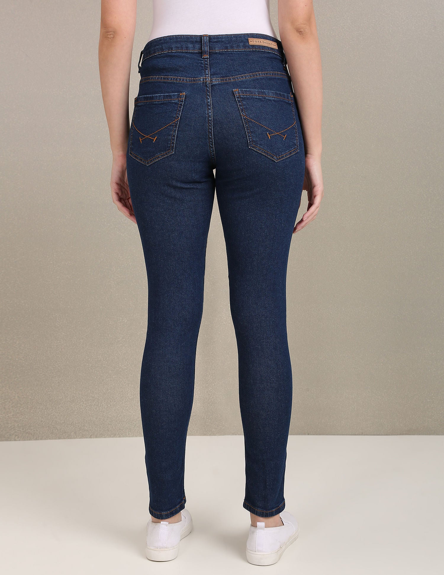 High Rise Super Skinny Fit Jeans Dark Blue - U.S. POLO ASSN. | Large