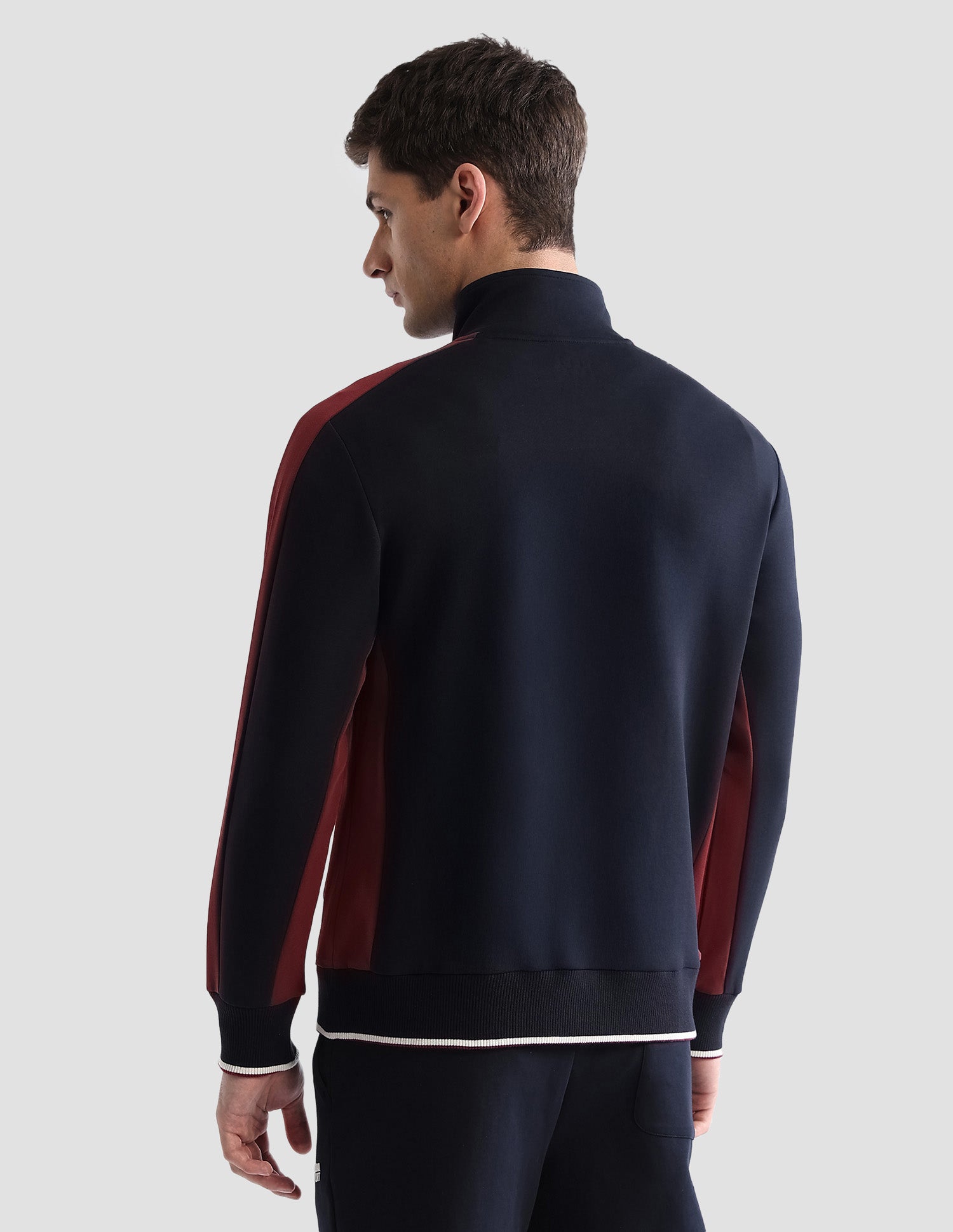 Solid With Colorblock Detail Slim Fit Sweatshirt Navy - U.S. POLO ASSN. | Large