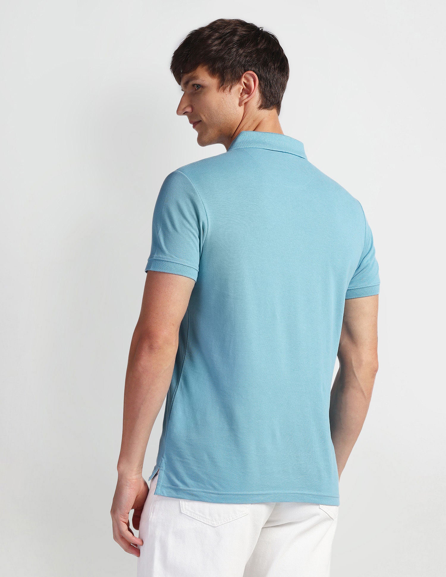 Brand Print Pique Polo Shirt Blue - U.S. Polo Assn. India | Large
