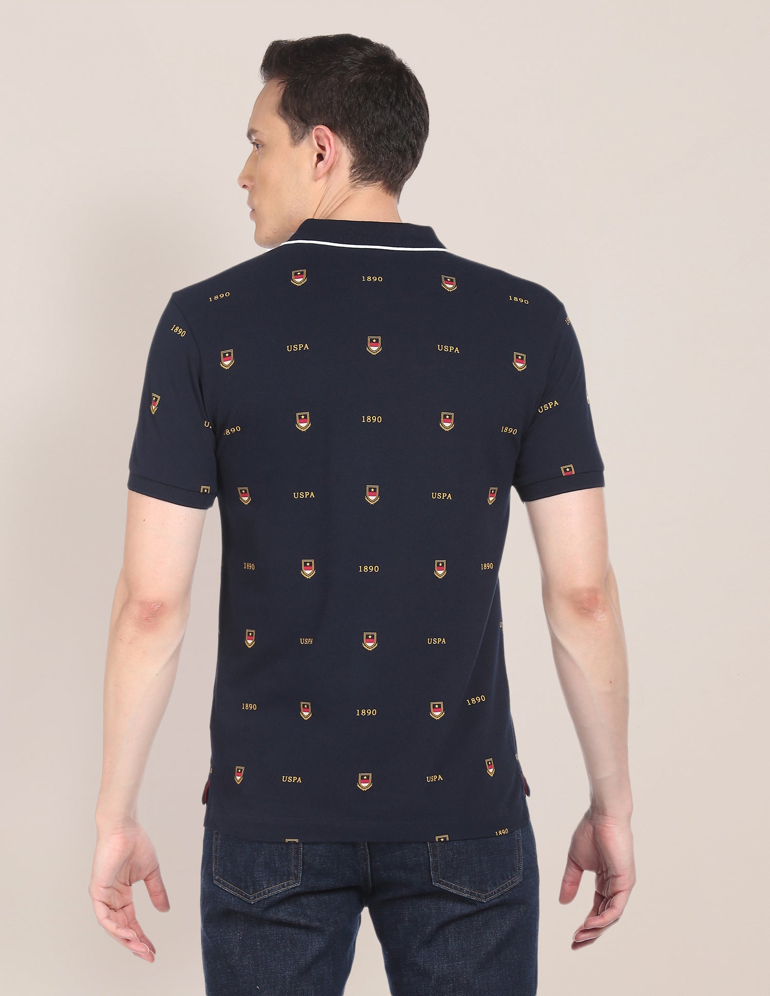 Crest Print Polo Shirt Navy - U.S. Polo Assn. India | Large