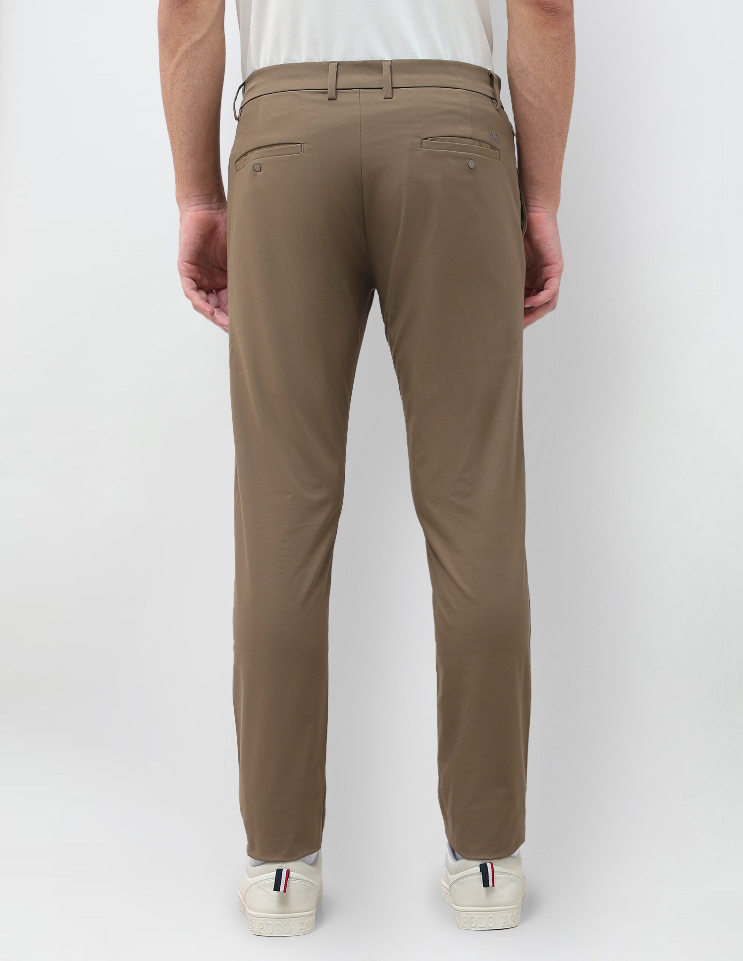 Mid Rise Austin Slim Fit Trousers Brown - U.S. Polo Assn. India | Large