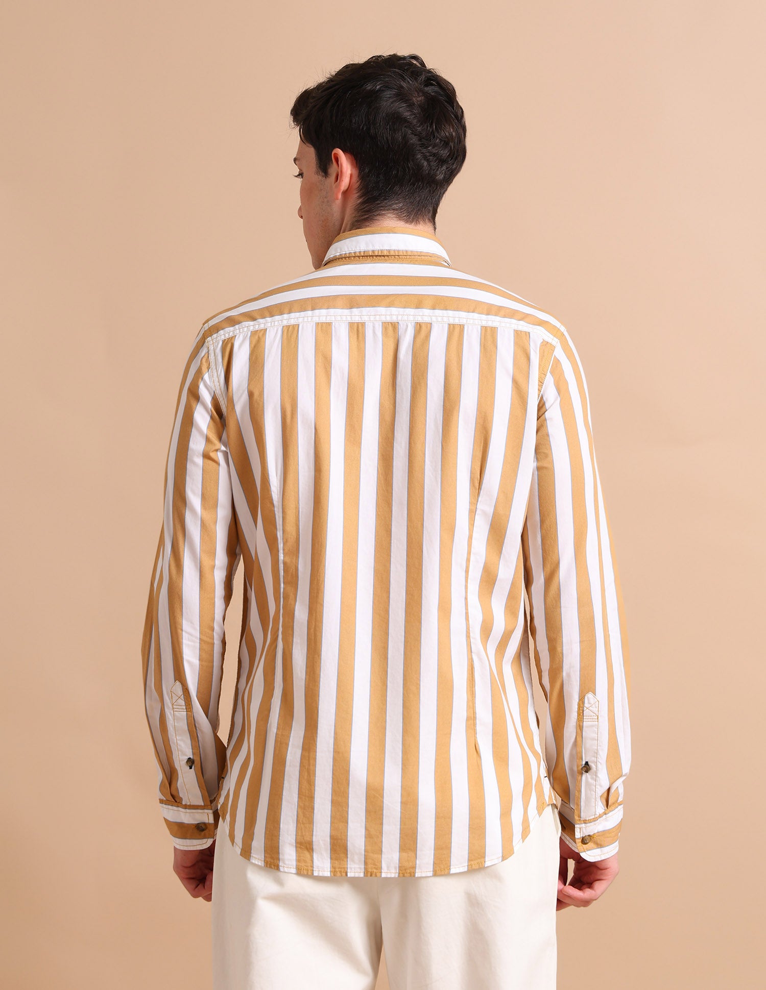 Bold Stripe Twill Shirt Mustard - U.S. POLO ASSN. | Large