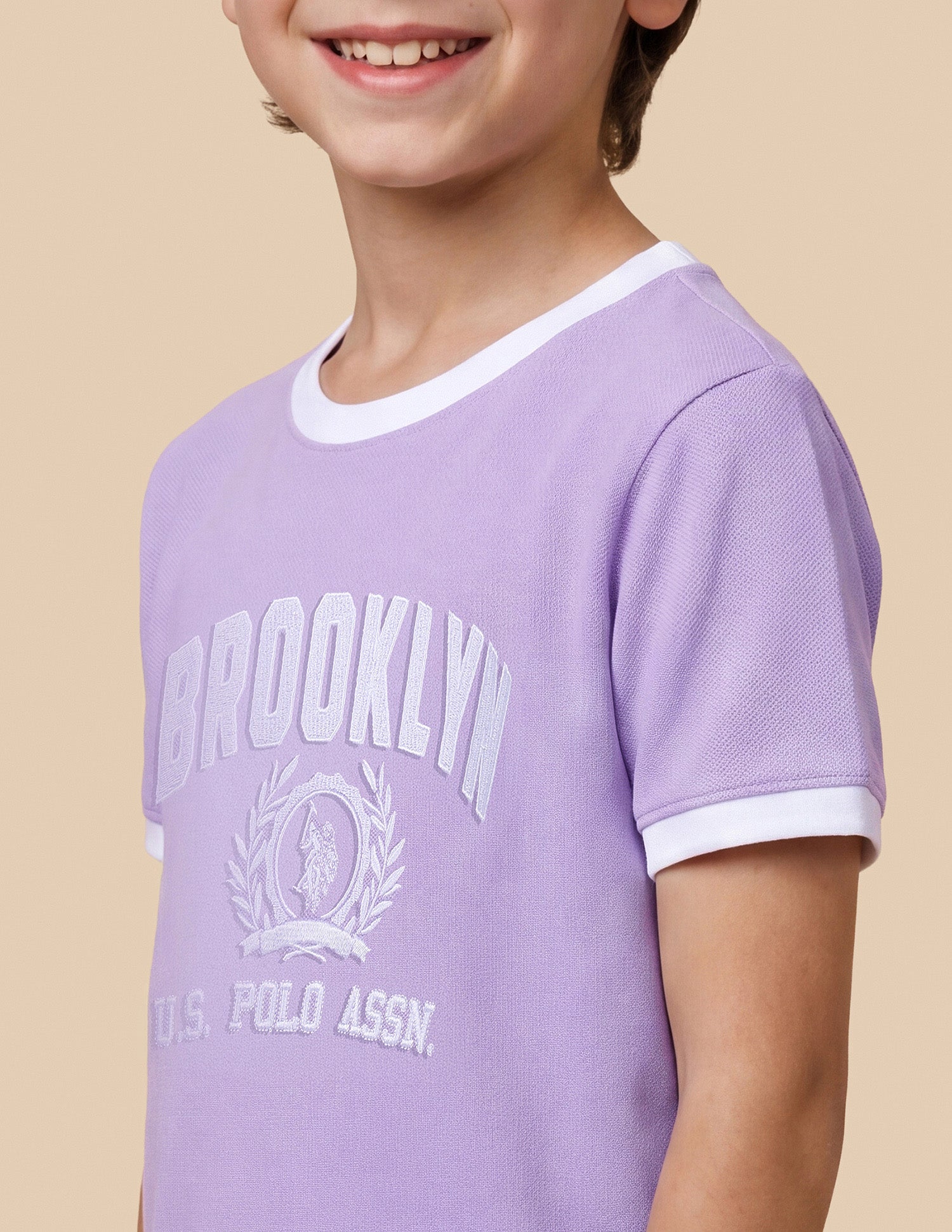 Typographic Brand Printed Regular Fit T-Shirt Purple - U.S. Polo Assn. India | Large