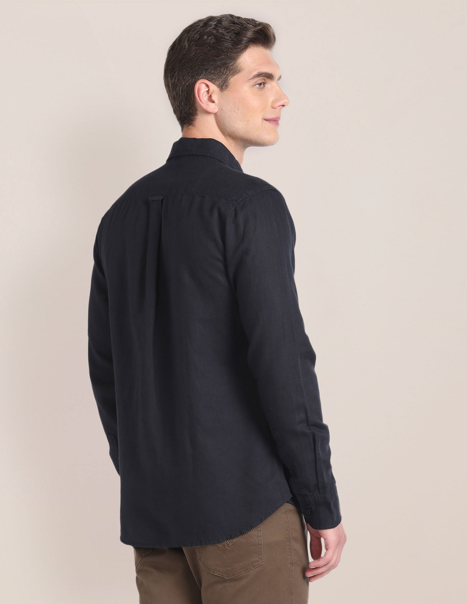 Linen Tailored Fit Shirt Black - U.S. POLO ASSN. | Large