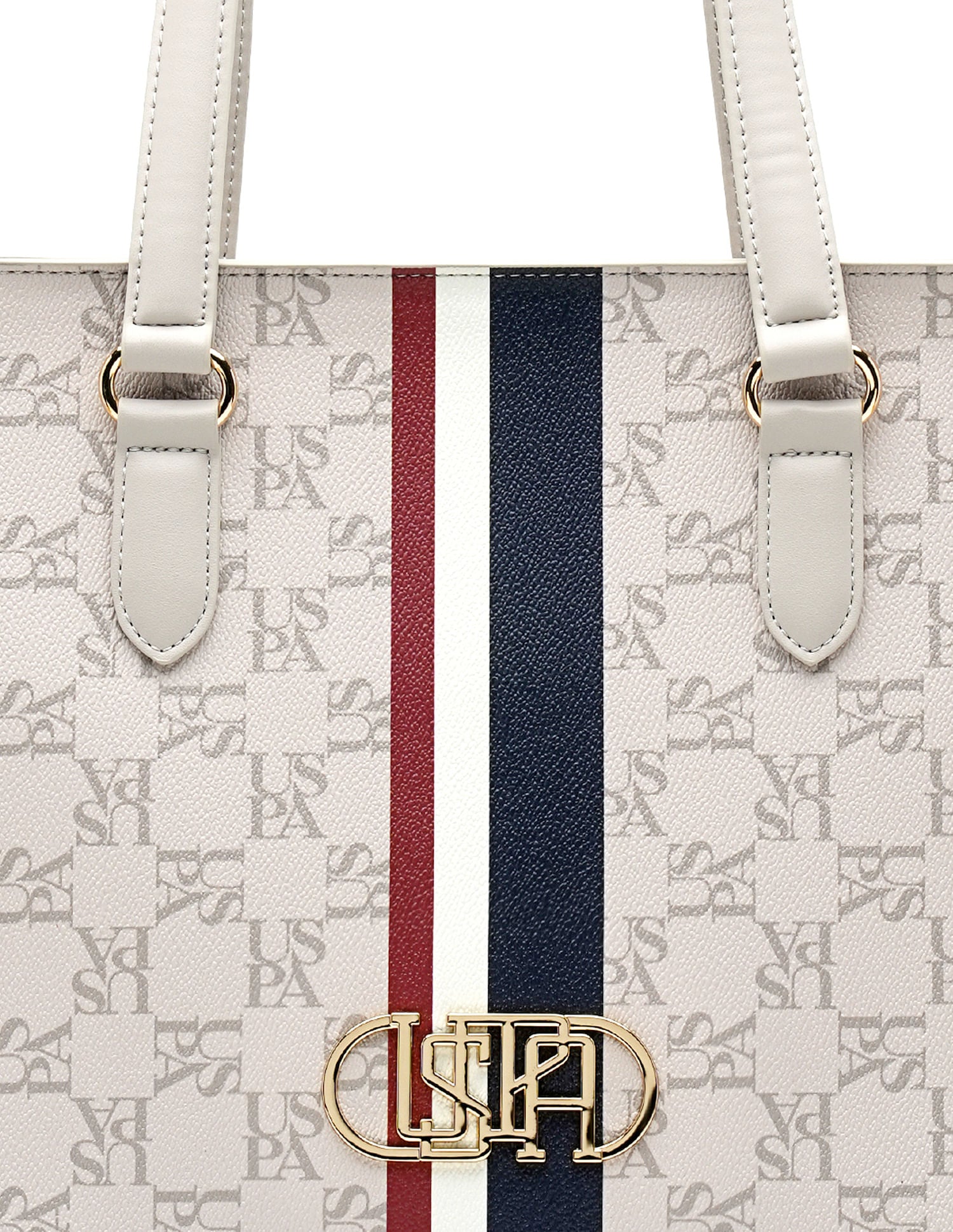 Zora Monogram Tote Bag Off White - U.S. Polo Assn. India | Large