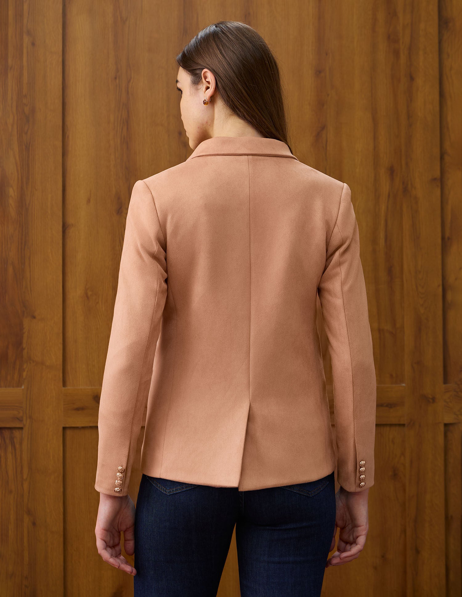 Solid Regular Fit Notch Lapel Overcoat Beige - U.S. POLO ASSN. | Large