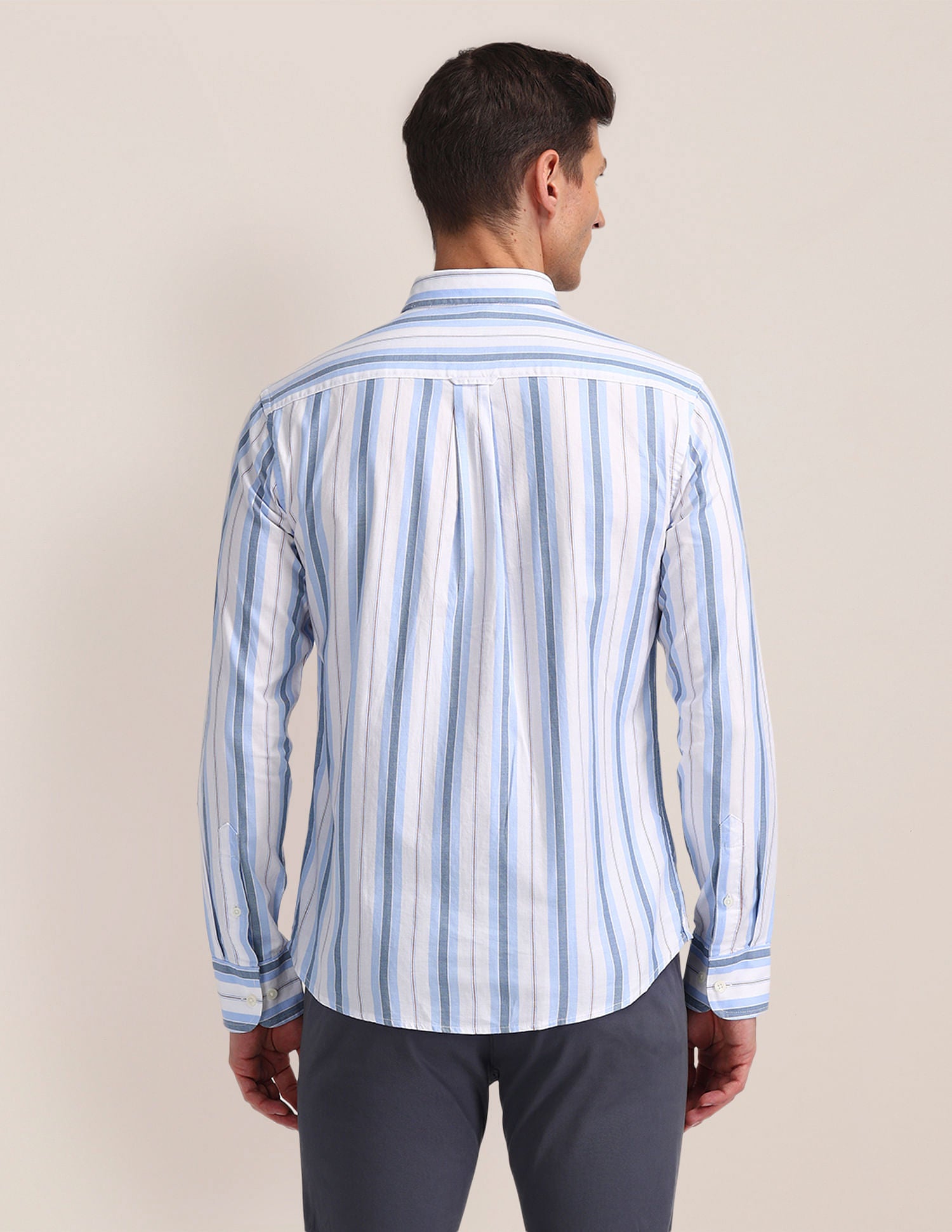 Button Down Tailored Fit Shirt Blue - U.S. Polo Assn. India | Large