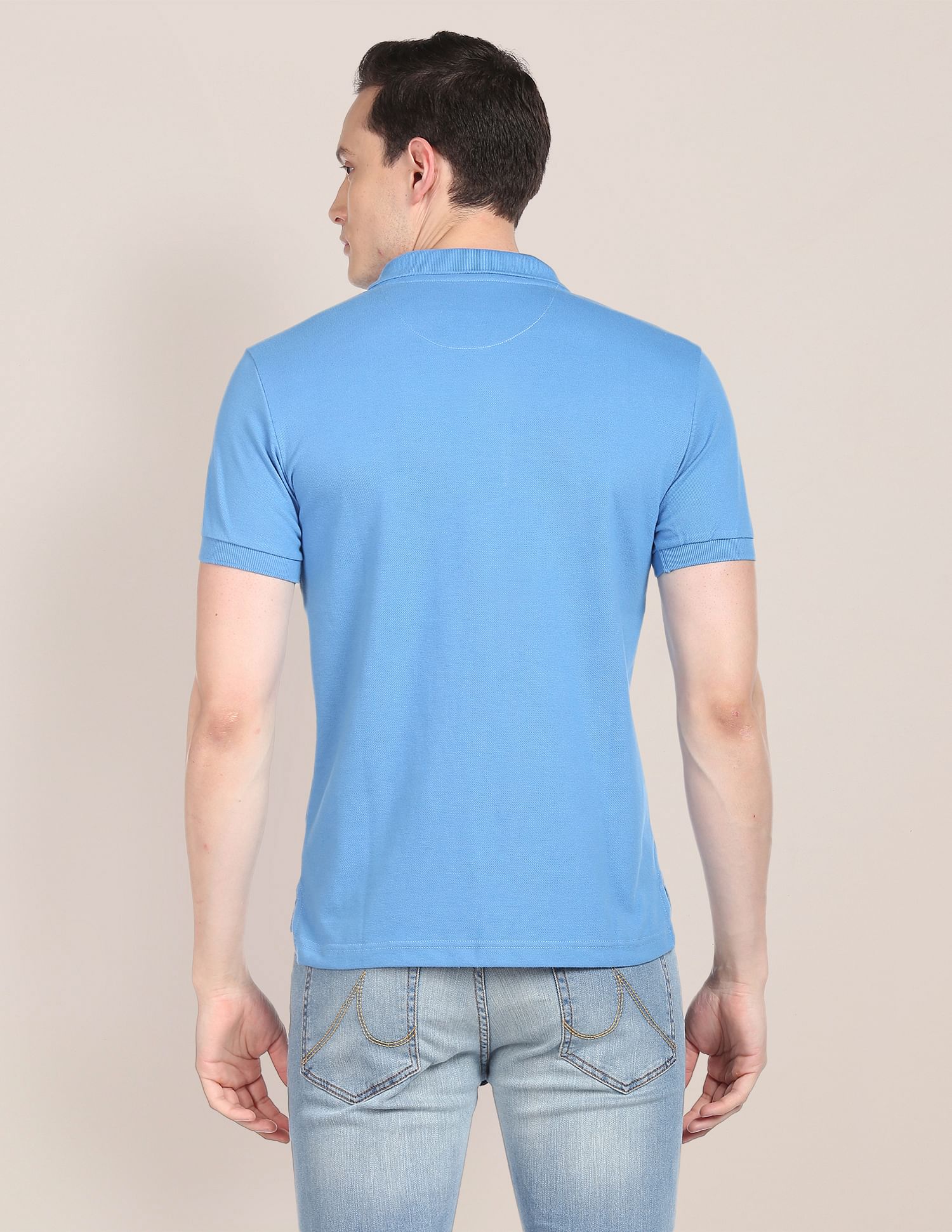 Solid Pique Polo Shirt Light Blue - U.S. Polo Assn. India | Large