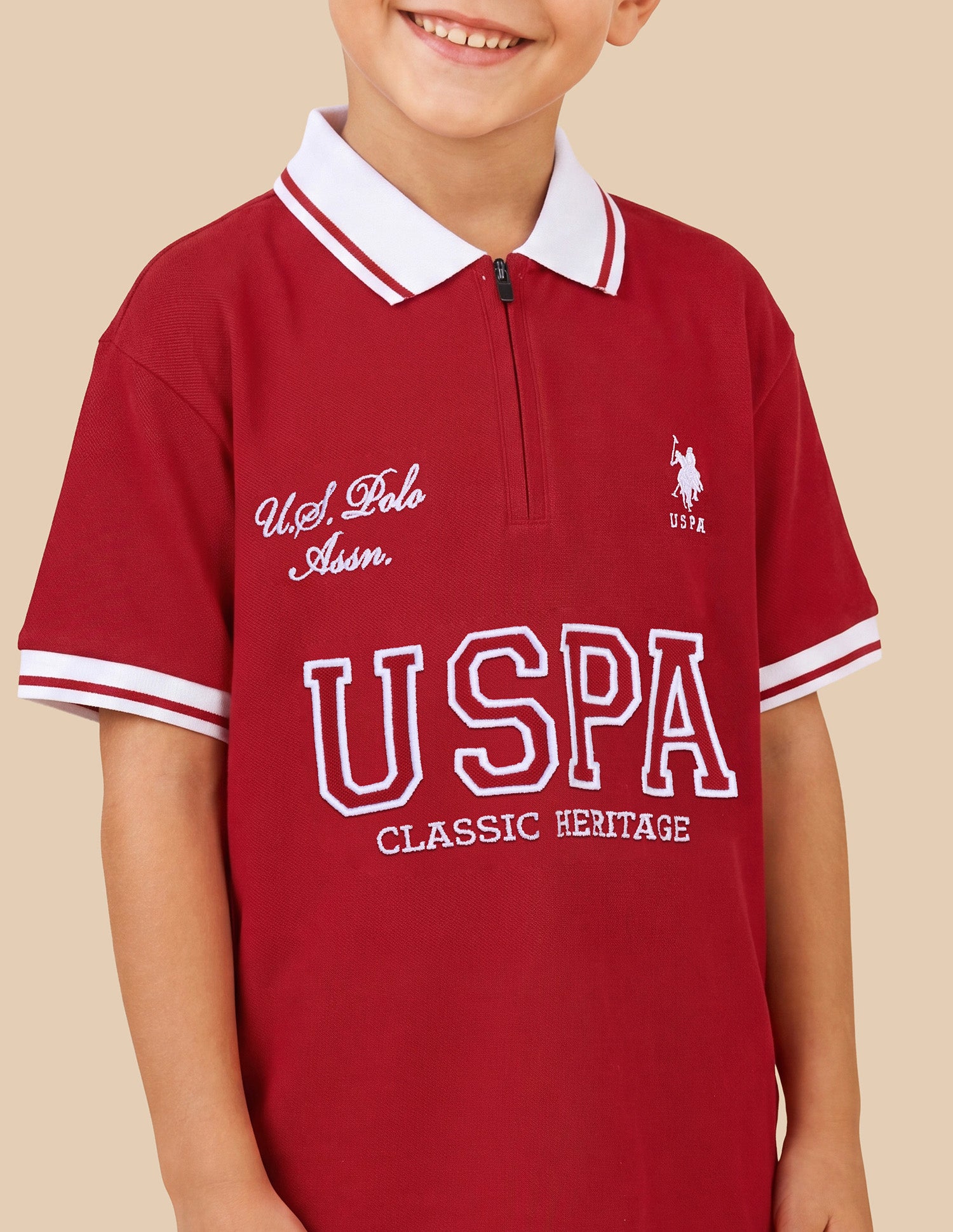 Brand Embroidered Regular Fit Polo Shirt Red - U.S. Polo Assn. India | Large