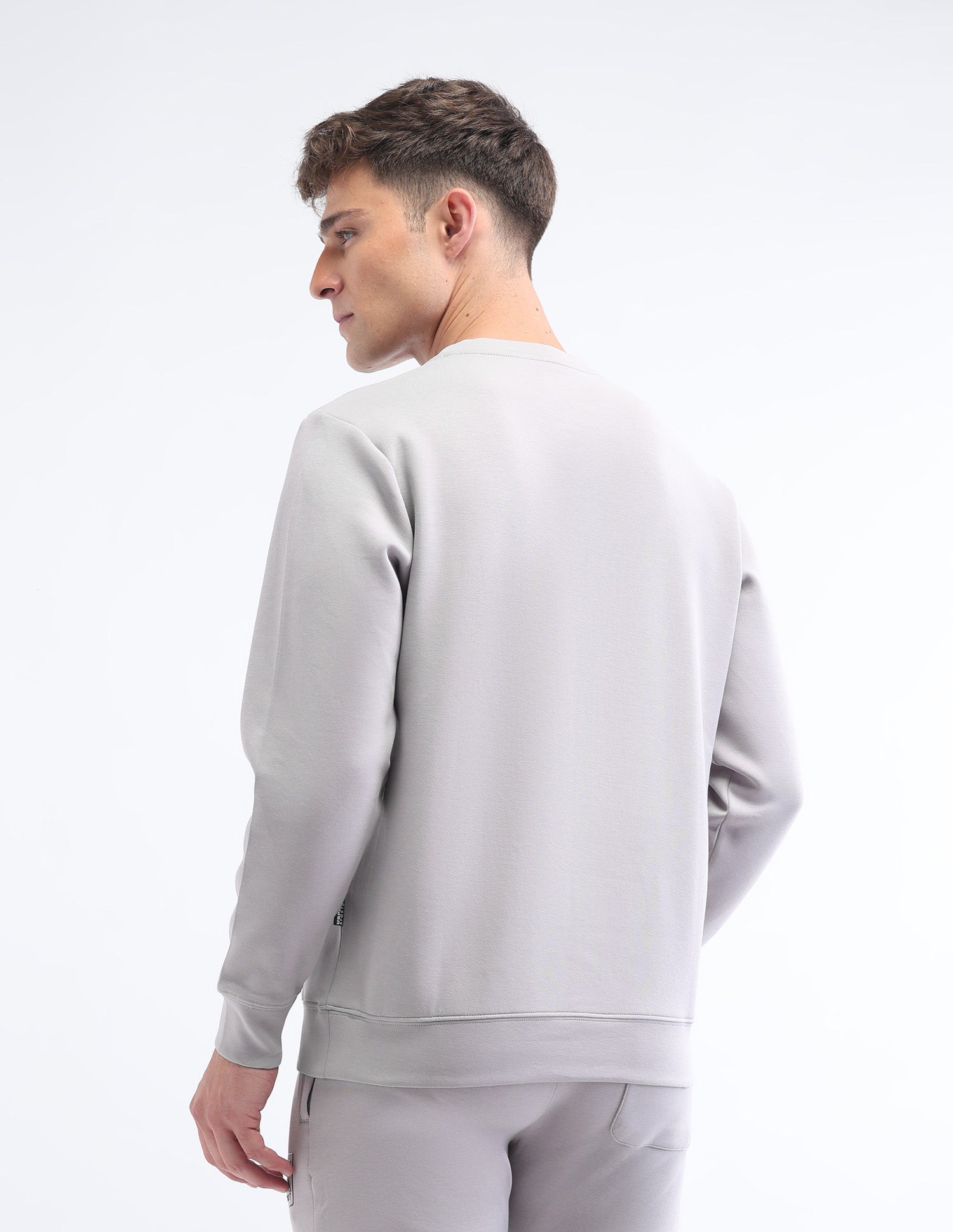 Brand Printed Space Dust Sweatshirt Light Grey - U.S. Polo Assn. India | Large
