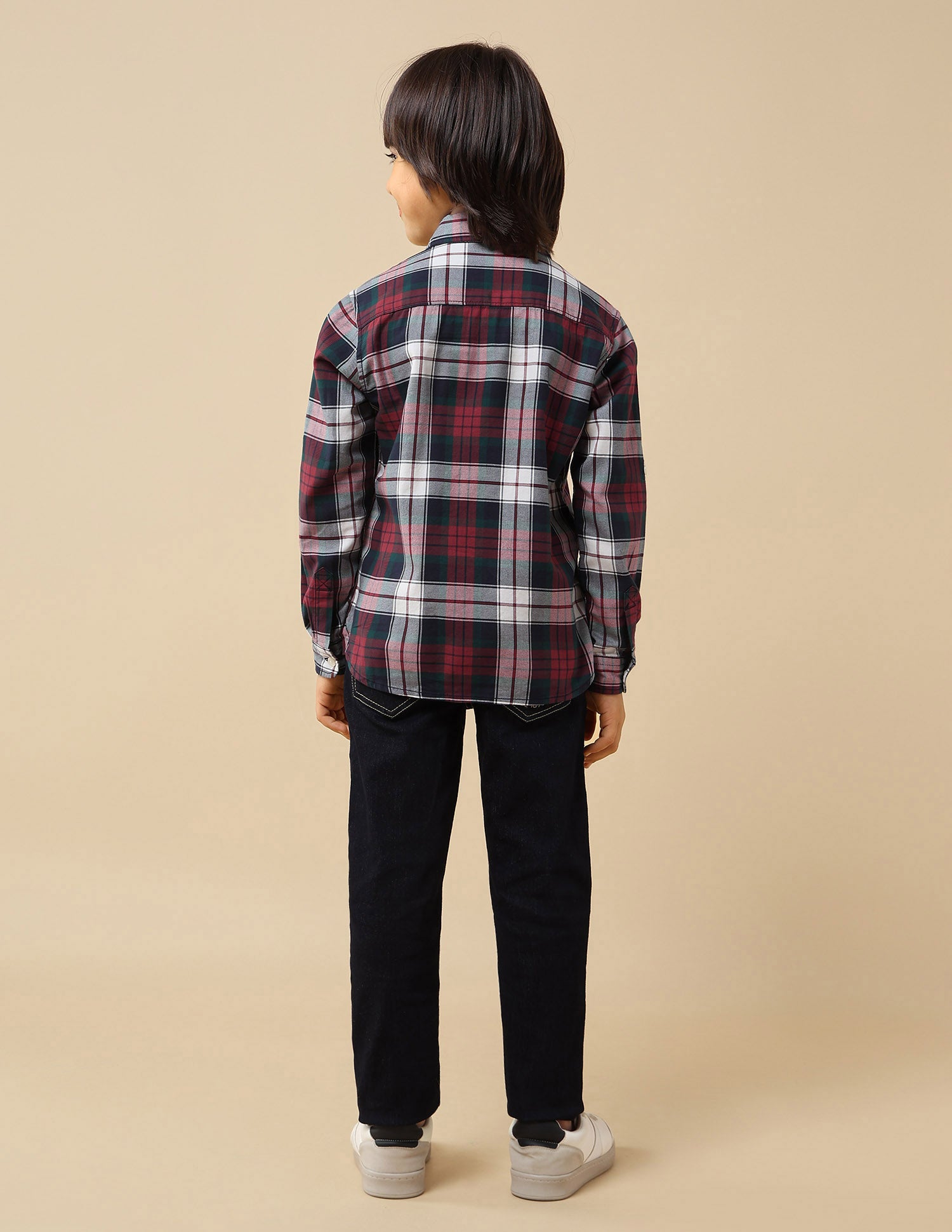 Boys Plaid Checked Twill Shirt Red - U.S. POLO ASSN. | Large