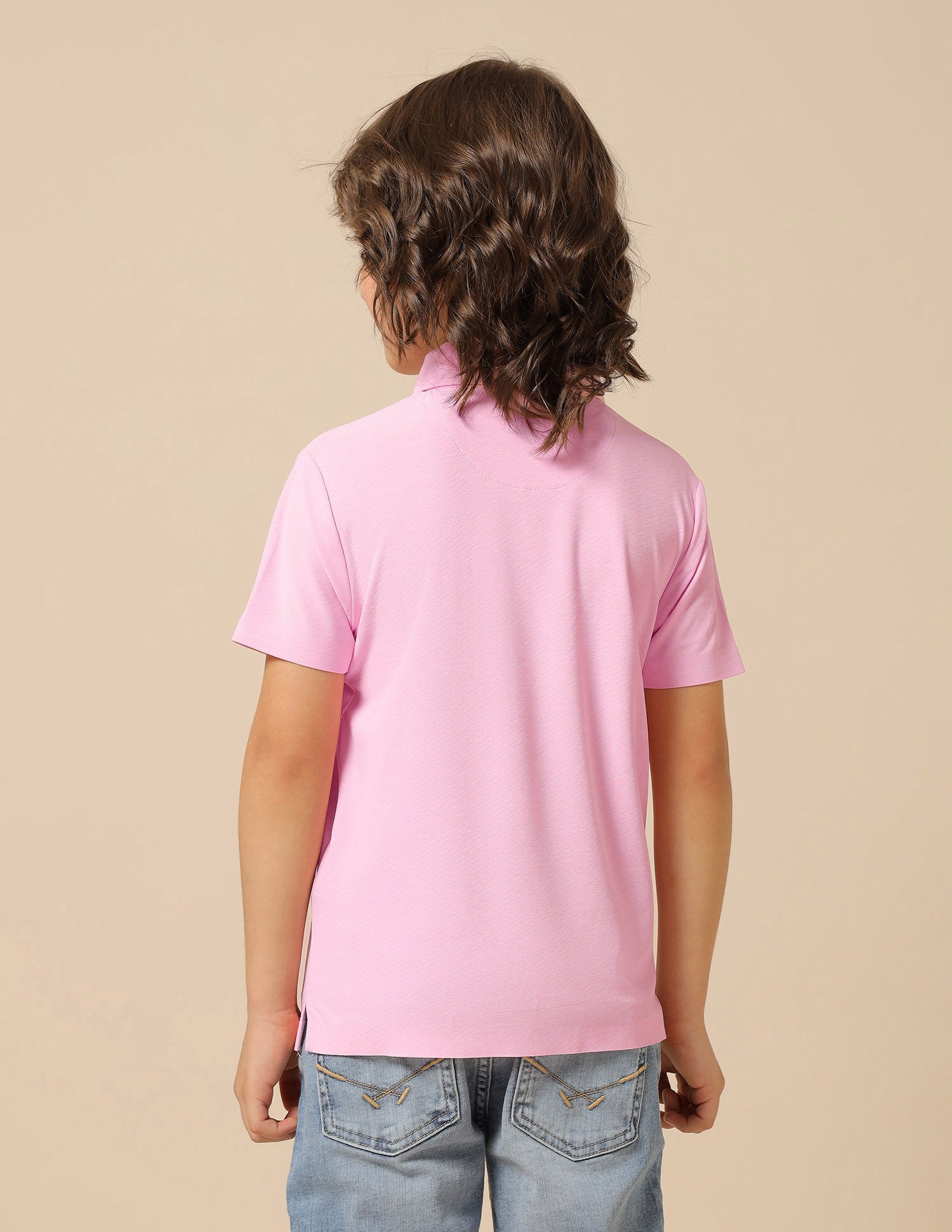 Boys Solid Regular Fit Polo Shirt Light Pink - U.S. POLO ASSN. | Large