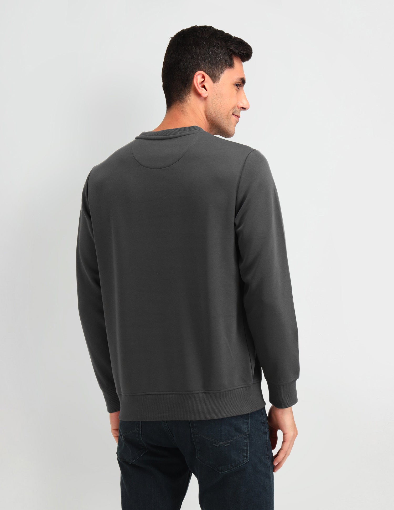 Brand Printed Regular Fit Sweatshirt Dark Grey - U.S. POLO ASSN. | Large