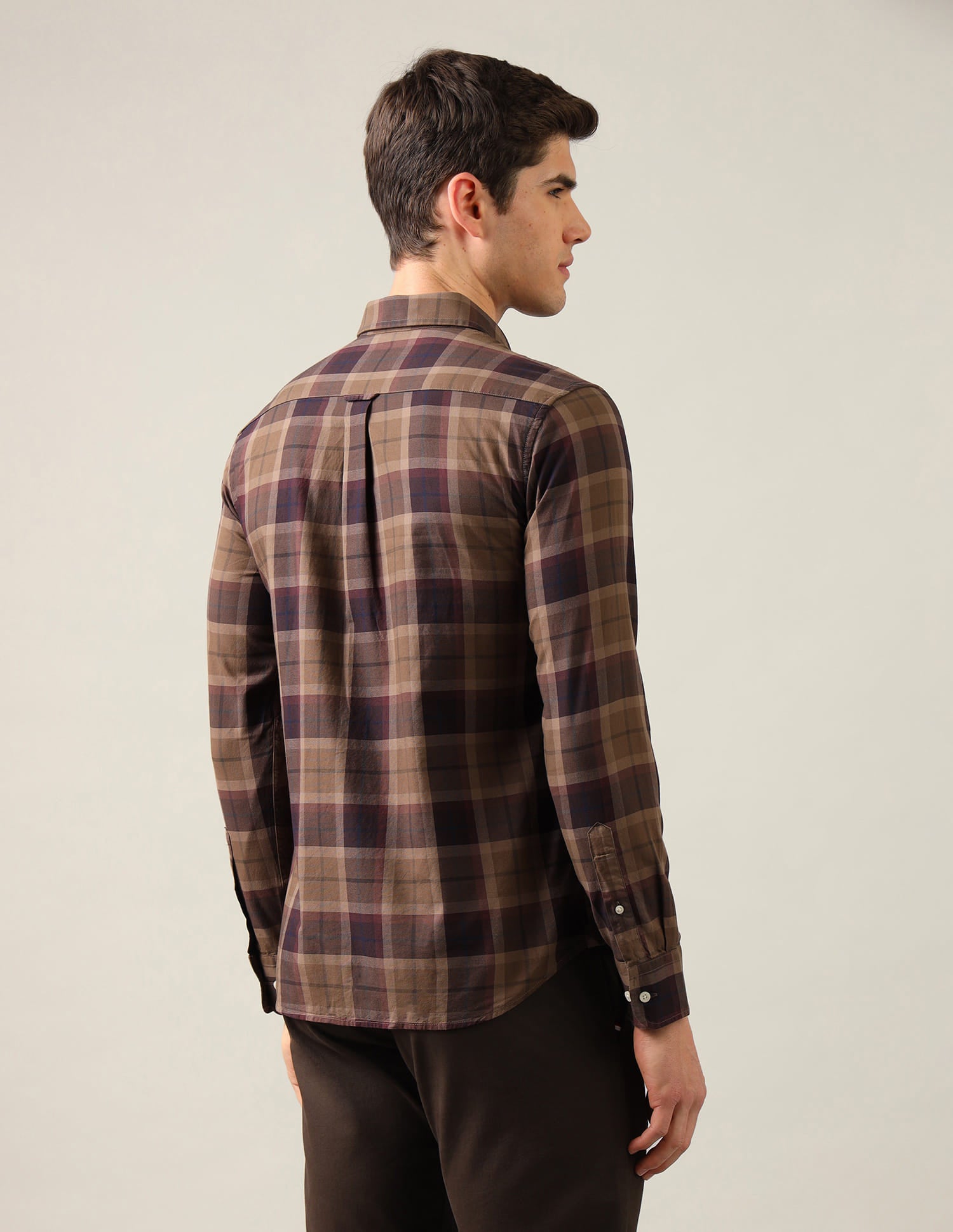 Tartan Checked Regular Fit Shirt Brown - U.S. Polo Assn. India | Large