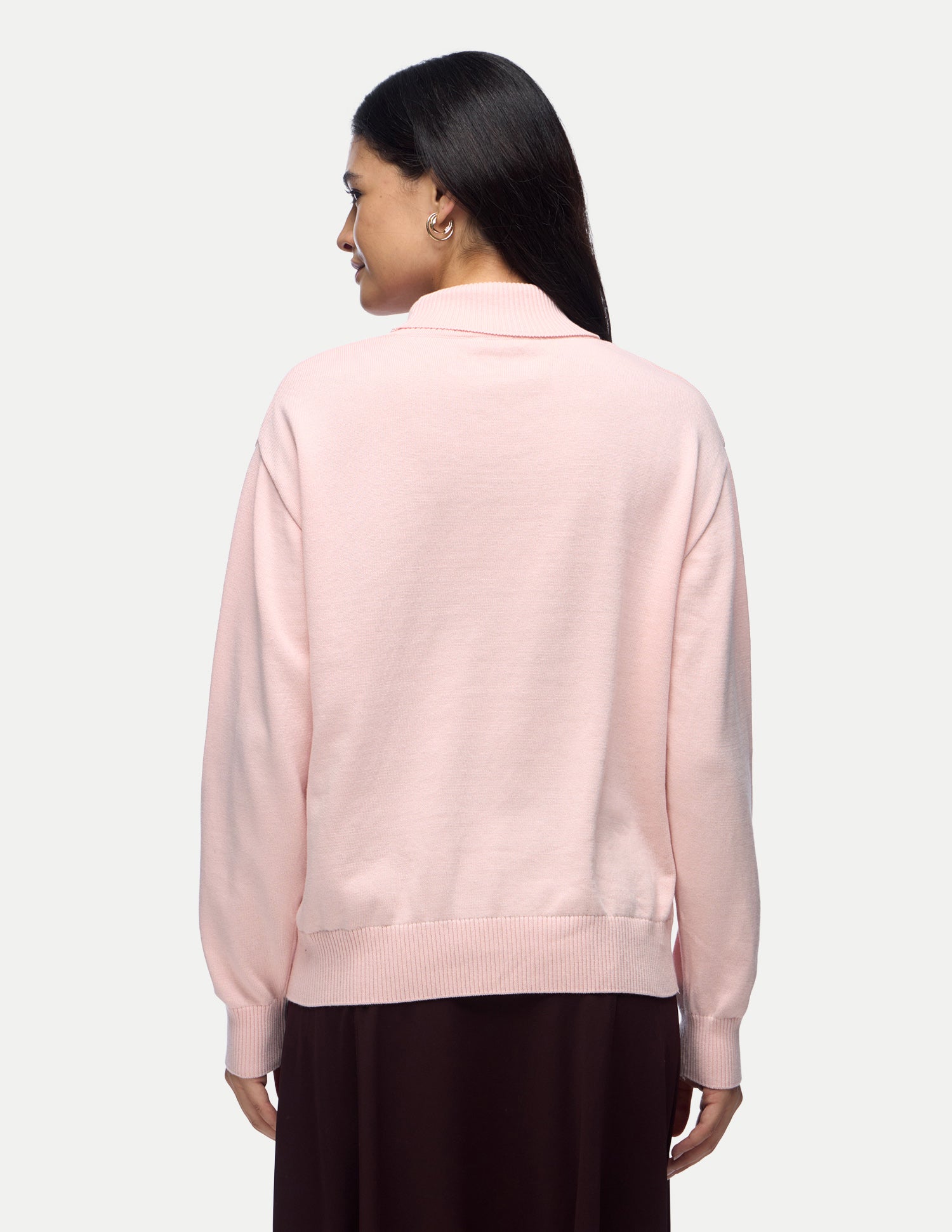 Solid Regular Fit Sweater Light Pink - U.S. Polo Assn. India | Large